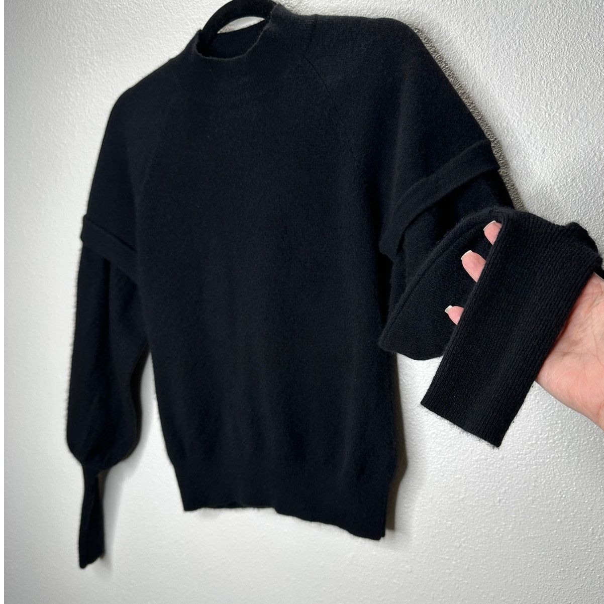 Jonathan Simkhai Jonathan Simkhai Black Mackenzie Mock Neck Cashmere Sweater Size S / US 4 / IT 40 - 1 Thumbnail