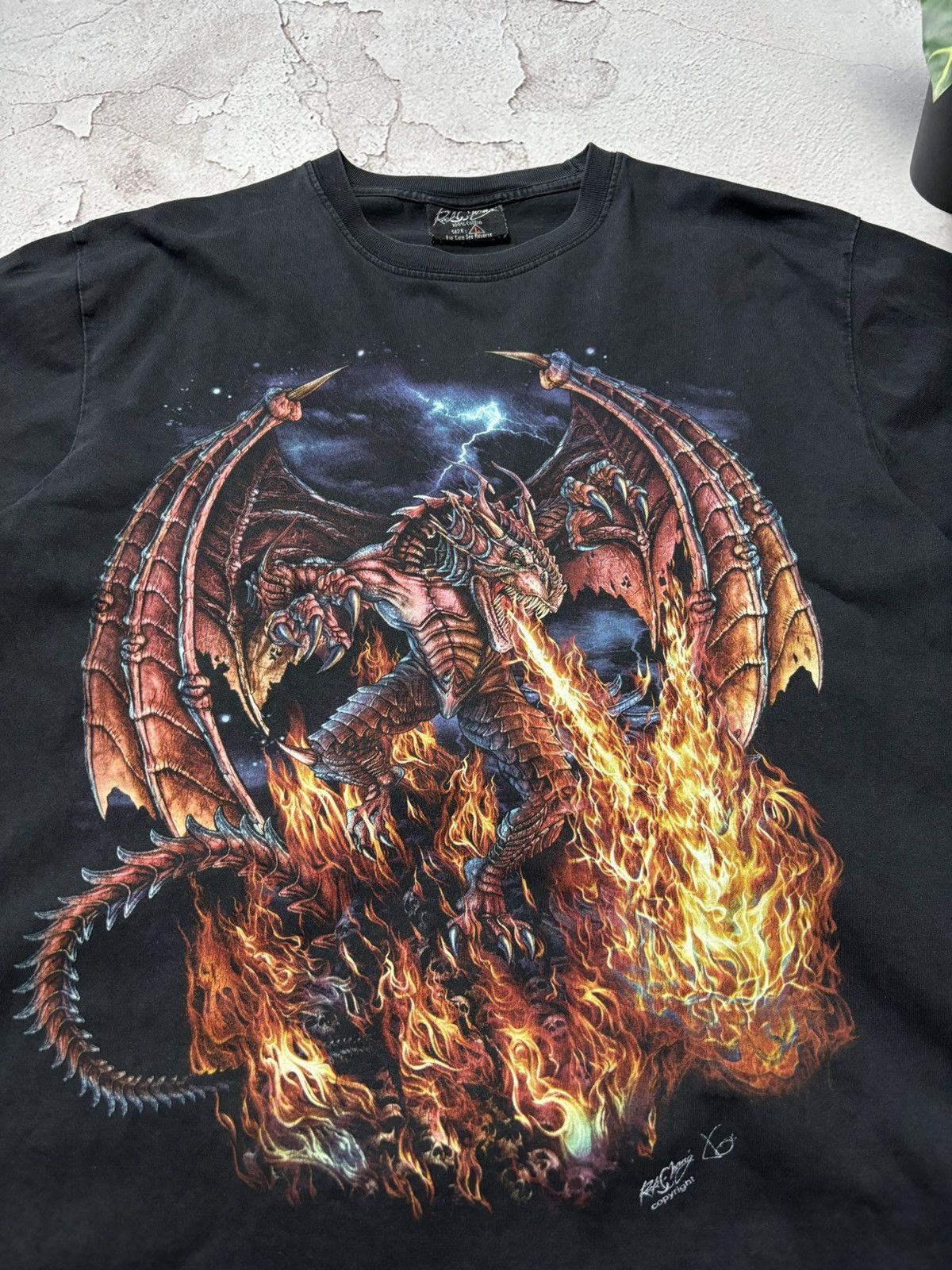 Vintage Rock Chang Spiral Graphic T-Shirt – Size L – Black Size US L / EU 52-54 / 3 - 2 Thumbnail