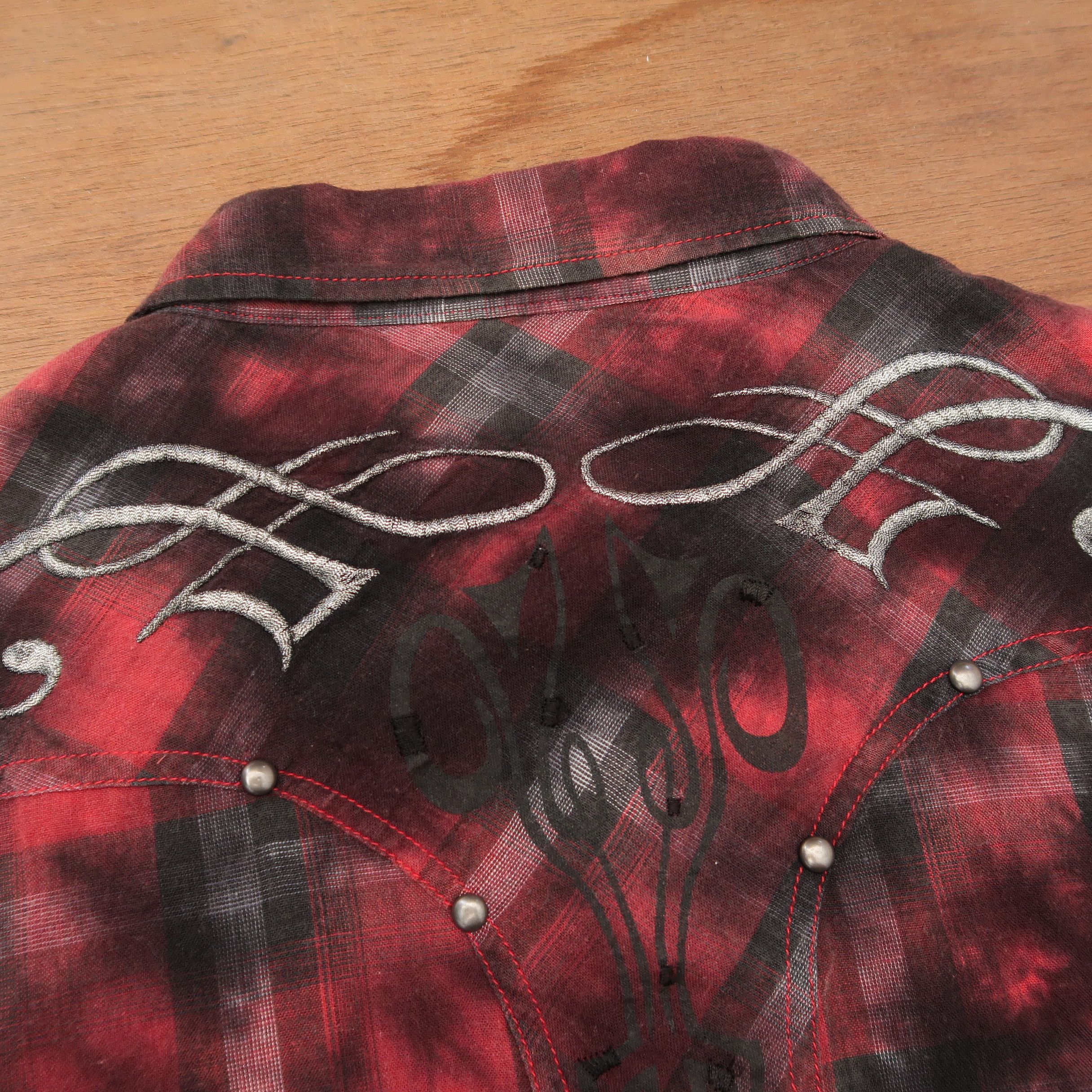 Japanese Brand 2000s If Six Was Nine Fog Pattern Punk Western Shirt Size US M / EU 48-50 / 2 - 17 Thumbnail