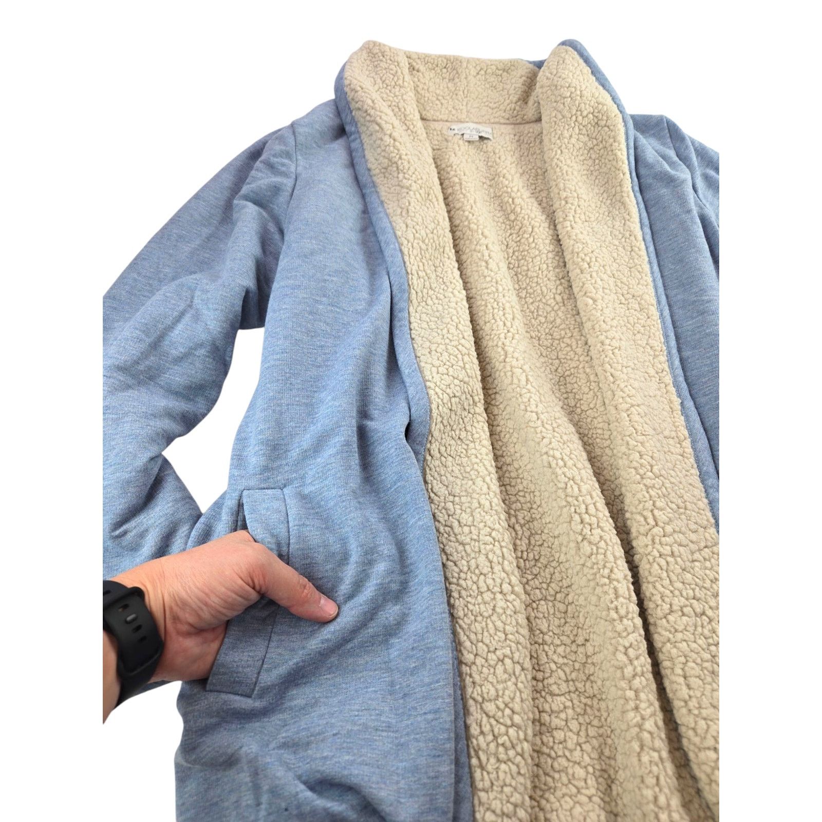 Koolaburra Koolaburra by UGG | Light Blue, Frency Terry Cardigan | Med Size M / US 6-8 / IT 42-44 - 3 Thumbnail