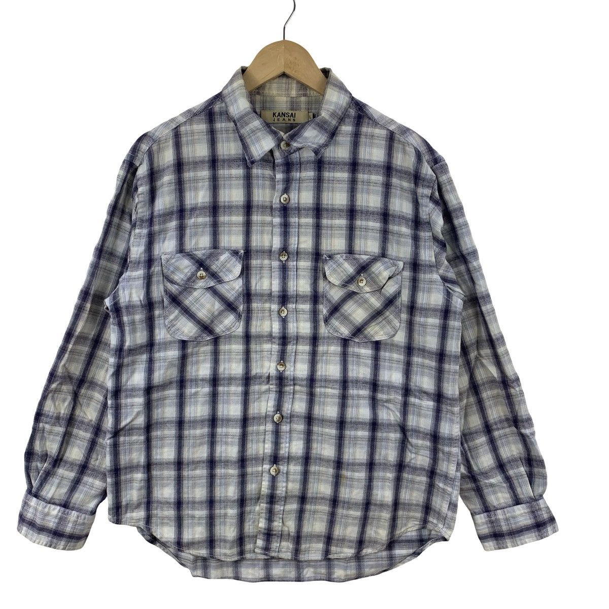 Kansai Yamamoto Vintage Kansai Jeans Plaid Button-Up Shirt Check Flannel Size US L / EU 52-54 / 3 - 5 Thumbnail
