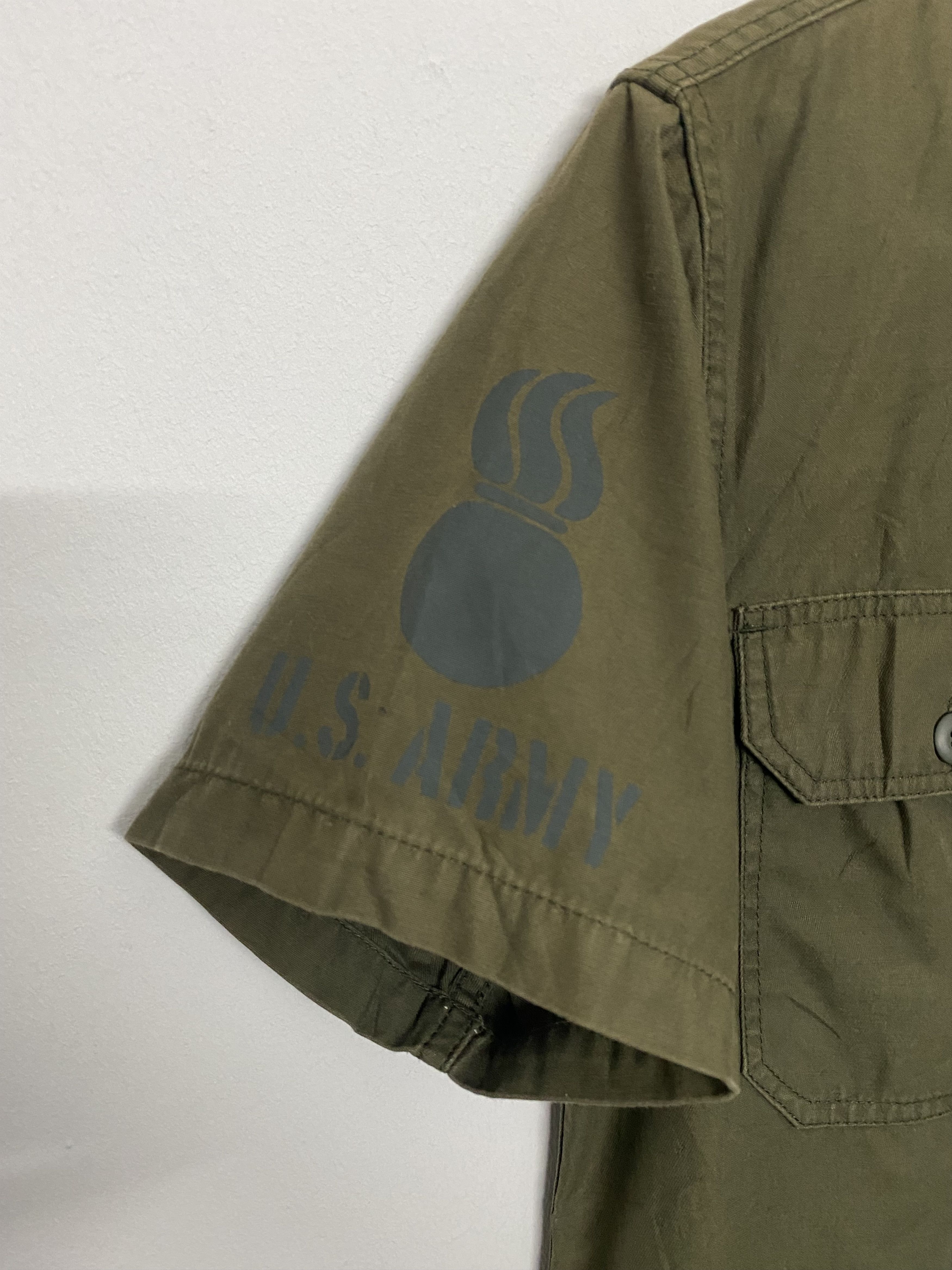Other Houston Army Green Utility Shirt U.S. ARMY Patch Workwear Size US S / EU 44-46 / 1 - 9 Thumbnail