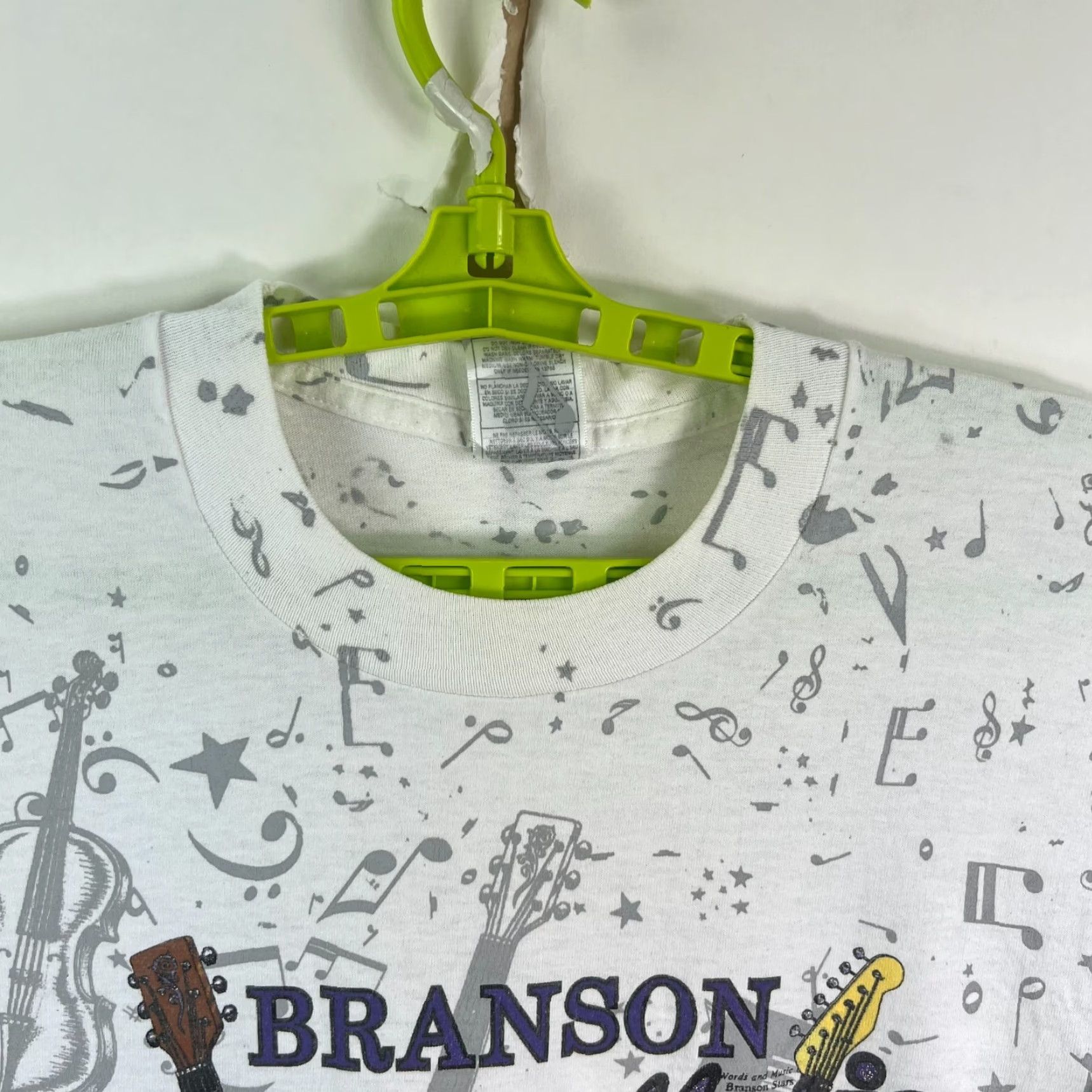 Fruit Of The Loom VINTAGE Country Music Missouri Branson T Shirt XL 90s AOP Gibson Guitar Martin Size US XL / EU 56 / 4 - 3 Thumbnail