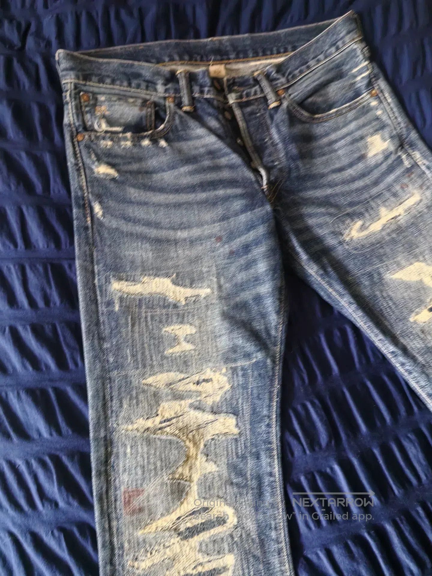 RRL Ralph Lauren RRL Slim Fit Distressed Jeans. Size US 33 - 3 Thumbnail