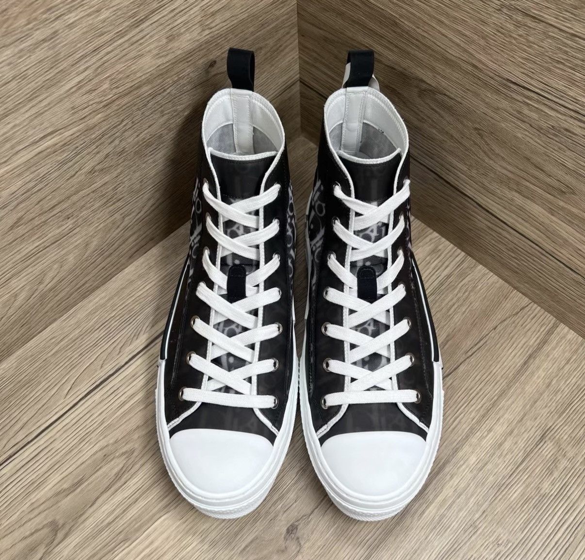 Dior Dior B23 Black & White Mesh High-Top Sneakers J41 Size US 8.5 / EU 41-42 - 1 Thumbnail