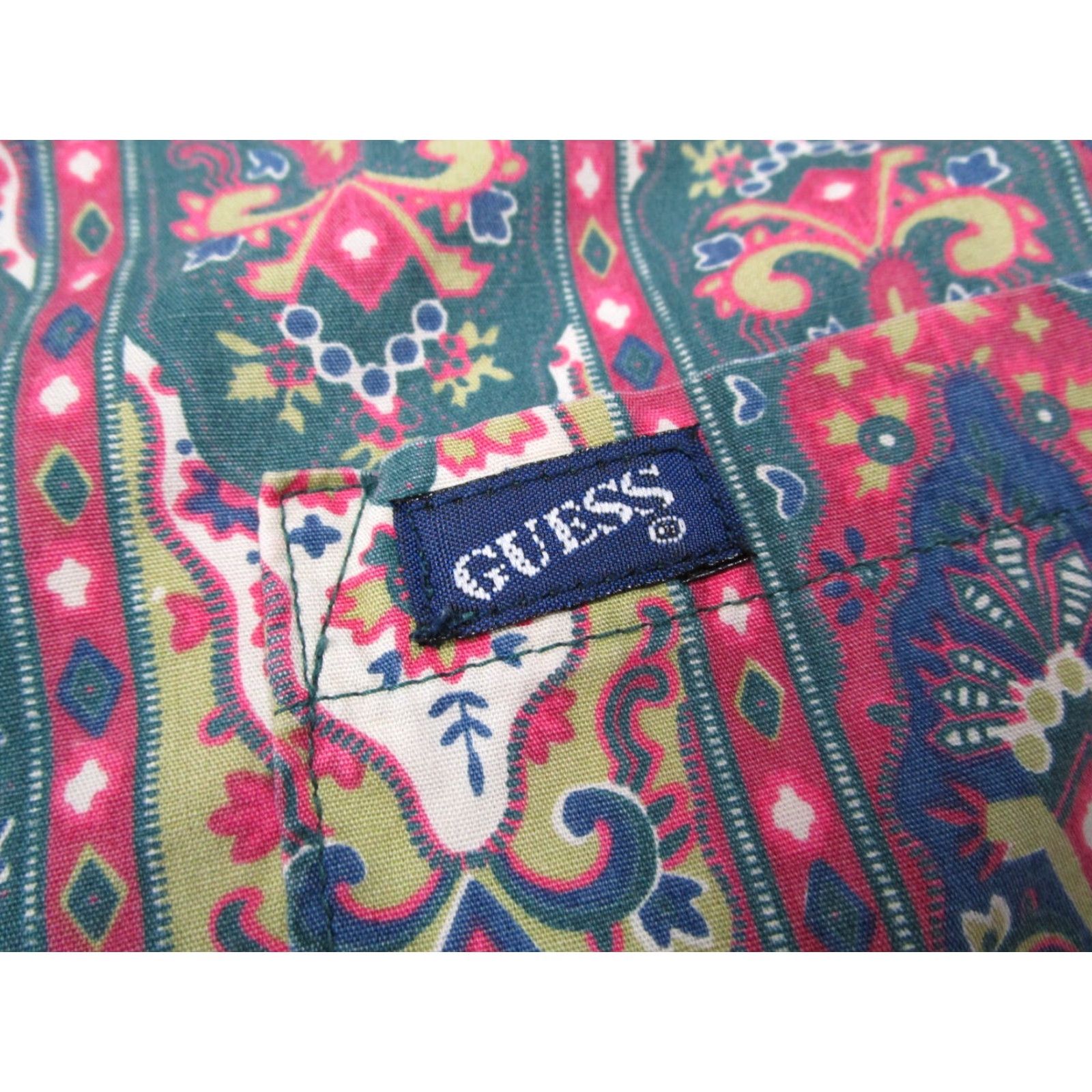 Guess VINTAGE GUESS Shirt Mens Medium Red Geometric Pattern Long Sleeve Button Up 90s Retro Casual Size US M / EU 48-50 / 2 - 4 Thumbnail