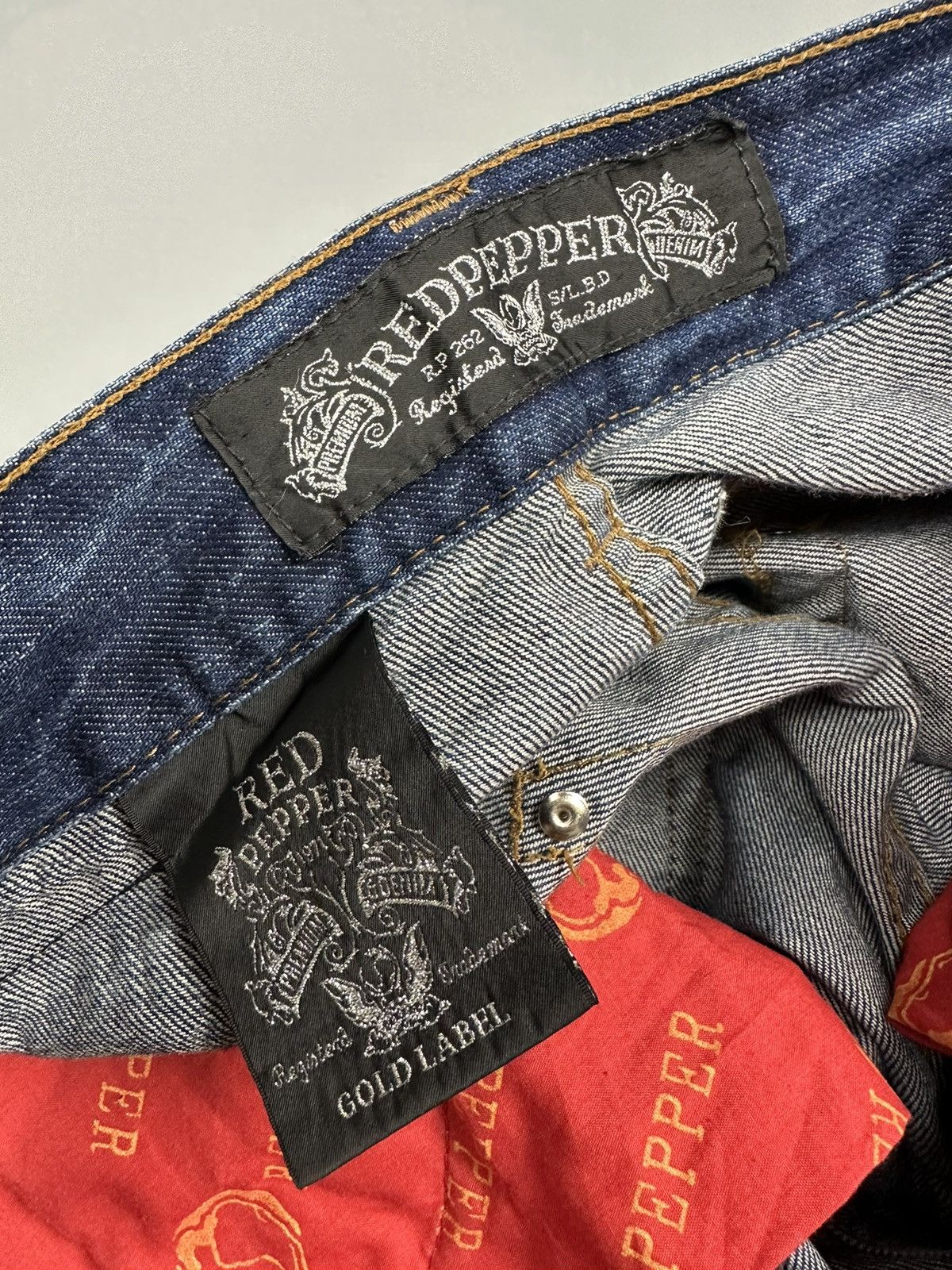 If Six Was Nine × Le Grande Bleu (L.G.B.) Distressed Red Pepper Whiskered Flared Jeans Size US 30 / EU 46 - 10 Thumbnail
