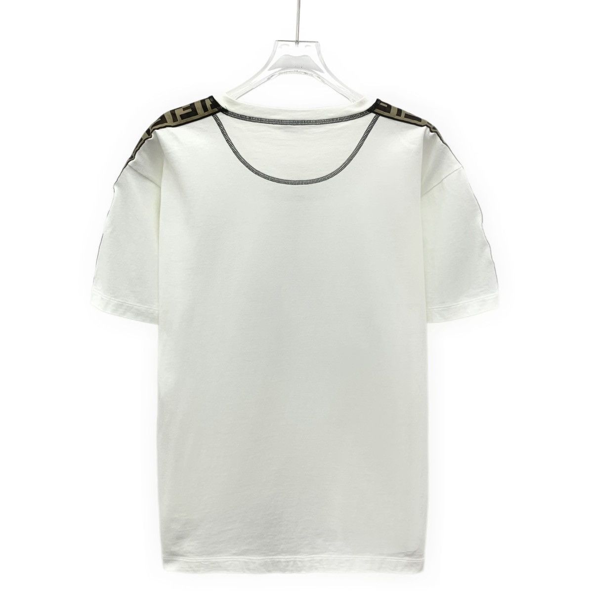 Fendi Fendi White Double F Printed Short Sleeve T-shirt K26WX Size L / US 10 / IT 46 - 2 Thumbnail