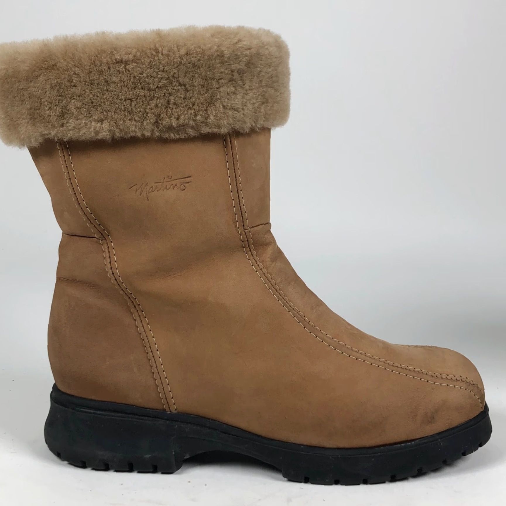 Vintage VINTAGE Martino Boots Womens Brown Leather Shearling Lined Zip Mid-Calf D Width 9.5 Size US 10 / IT 40 - 4 Thumbnail
