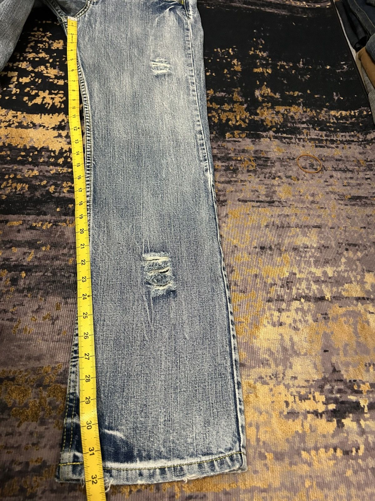 Japanese Brand Vintage Pigajeck Distressed Wash Buckle Back Jeans Size US 31 - 22 Thumbnail