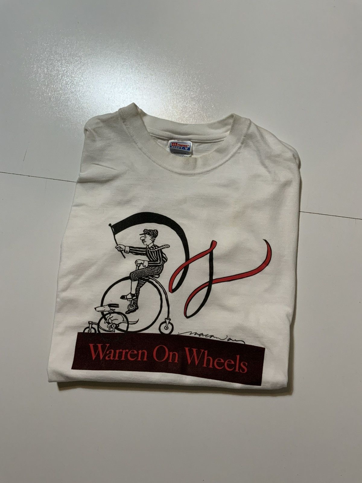 Hanes × Vintage Vintage Hanes Beefy T Warren On Wheels Unicycle T-Shirt Size US L / EU 52-54 / 3 - 1 Thumbnail