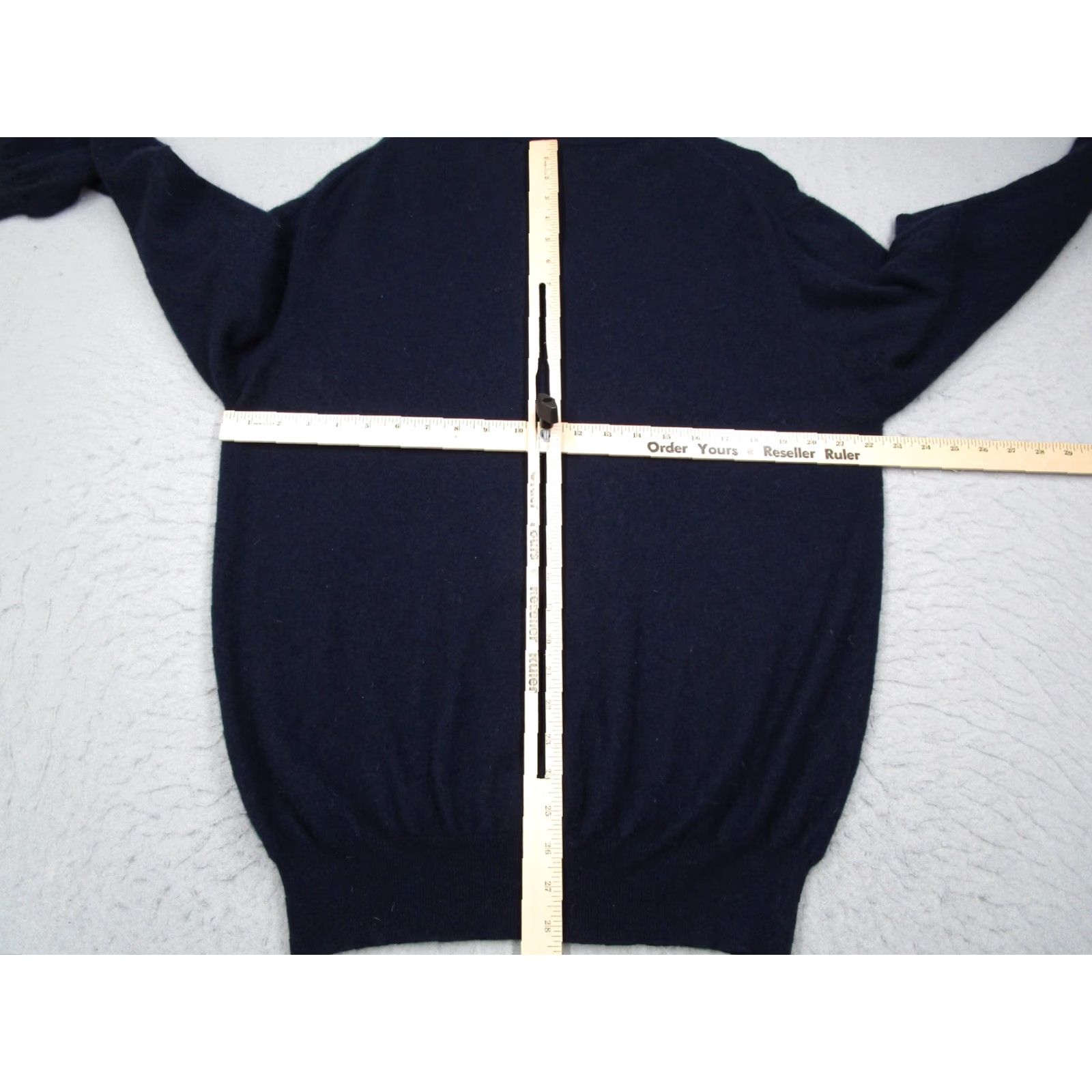 Vintage VINTAGE Denner Cashmere Sweater Mens Medium Navy Blue 100% Cashmere V-Neck Pullover Slim Fit Mens Size M Size US M / EU 48-50 / 2 - 4 Thumbnail