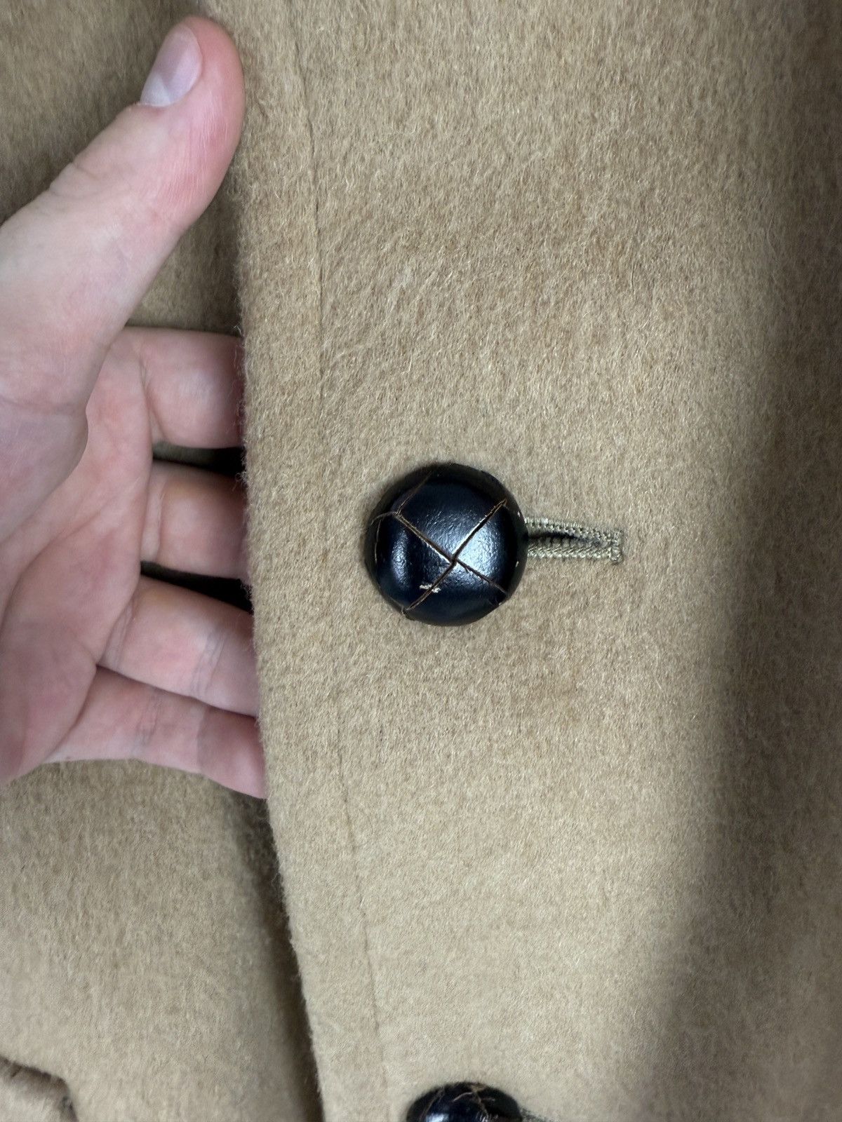 Gloverall 1970s Vintage Gloverall England Camel Beige Wool Mid Coat 54 Size US L / EU 52-54 / 3 - 9 Thumbnail