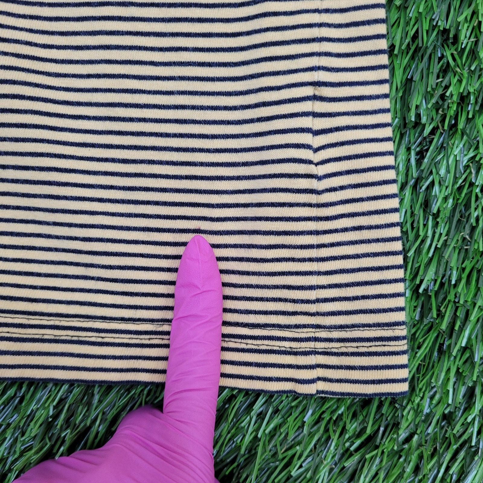 Nautica VTG Y2K Nautica T-Shirt XL Yellow Blue Pin Stripes USA Size US XL / EU 56 / 4 - 5 Thumbnail