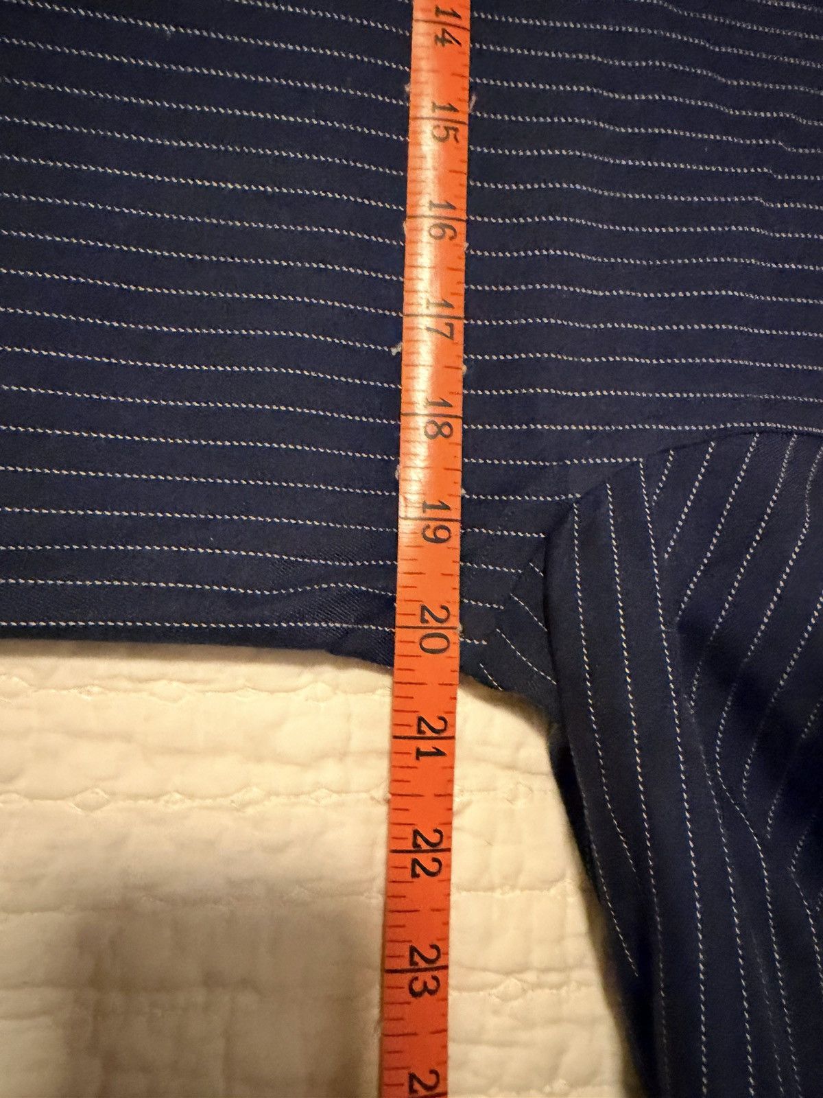 Ralph Lauren Ralph Lauren Purple Label Cotton-Silk Pinstripe Shirt Size US M / EU 48-50 / 2 - 9 Thumbnail