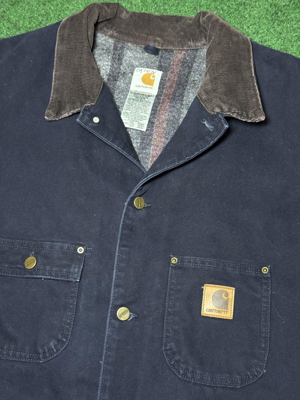 Carhartt × Vintage Vintage 90s Carhartt Navy Chore Blanket Lined 3XL Jacket Size US XXL / EU 58 / 5 - 2 Thumbnail