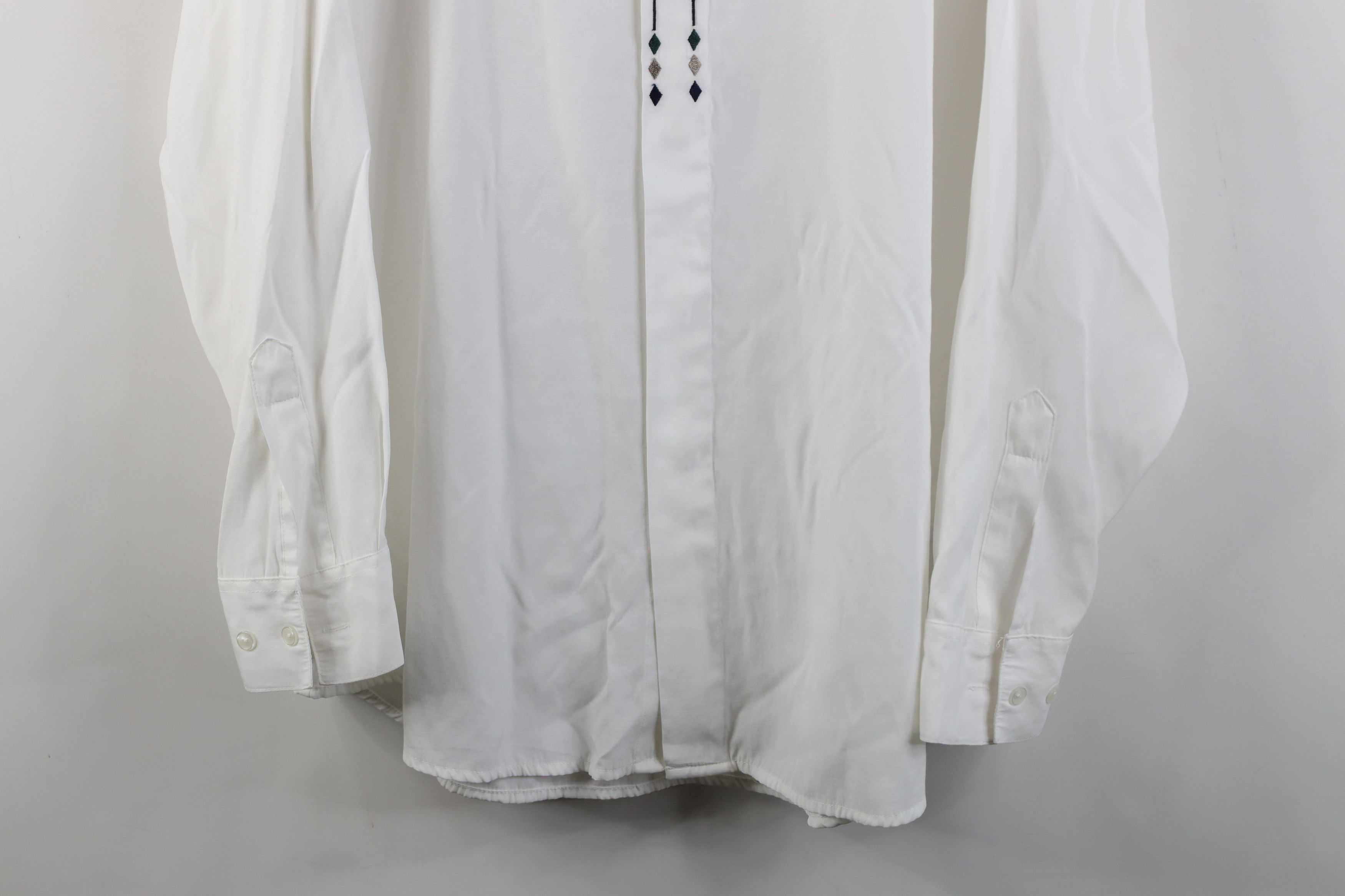 Vintage Vintage 90s Streetwear Geometric Band Collar Button Shirt Size US L / EU 52-54 / 3 - 3 Thumbnail