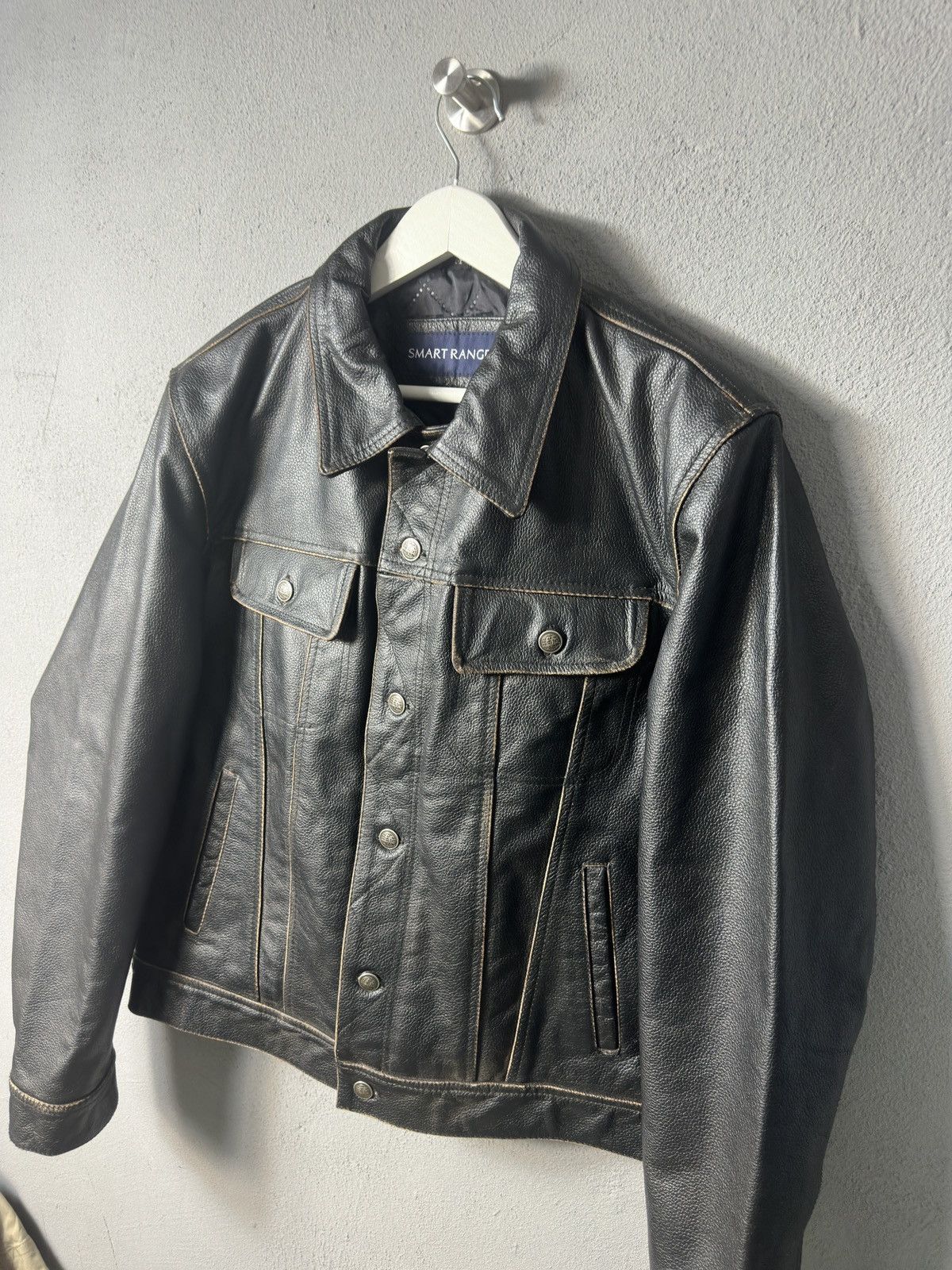 Smart Range London × Vintage Black Leather Biker Motorcycle Smart Ranger Jacket Size US M / EU 48-50 / 2 - 2 Thumbnail