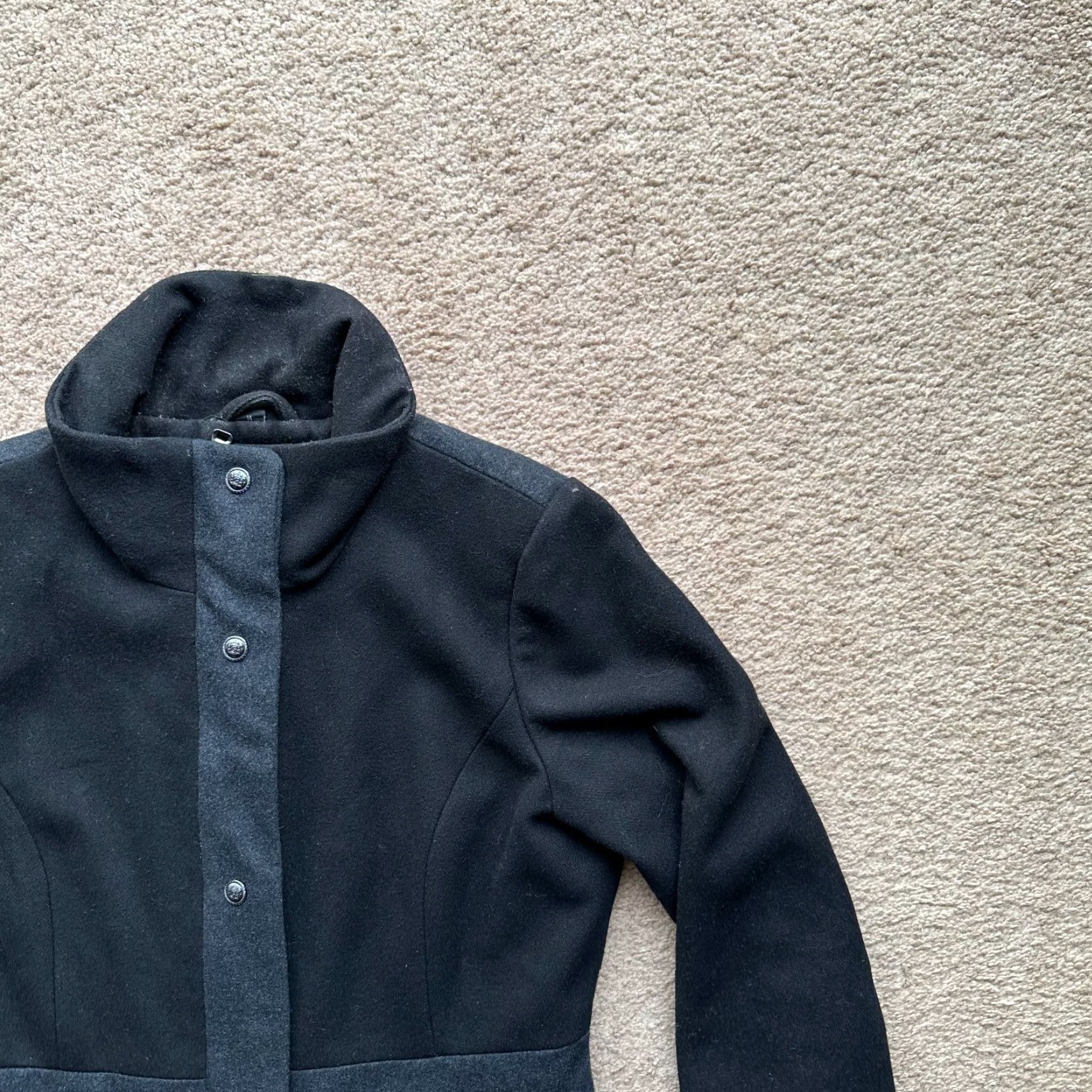 Guess GUESS Jacket Womens Medium Wool Blend Full Zip Mock Neck Black Pockets Size M / US 6-8 / IT 42-44 - 6 Thumbnail
