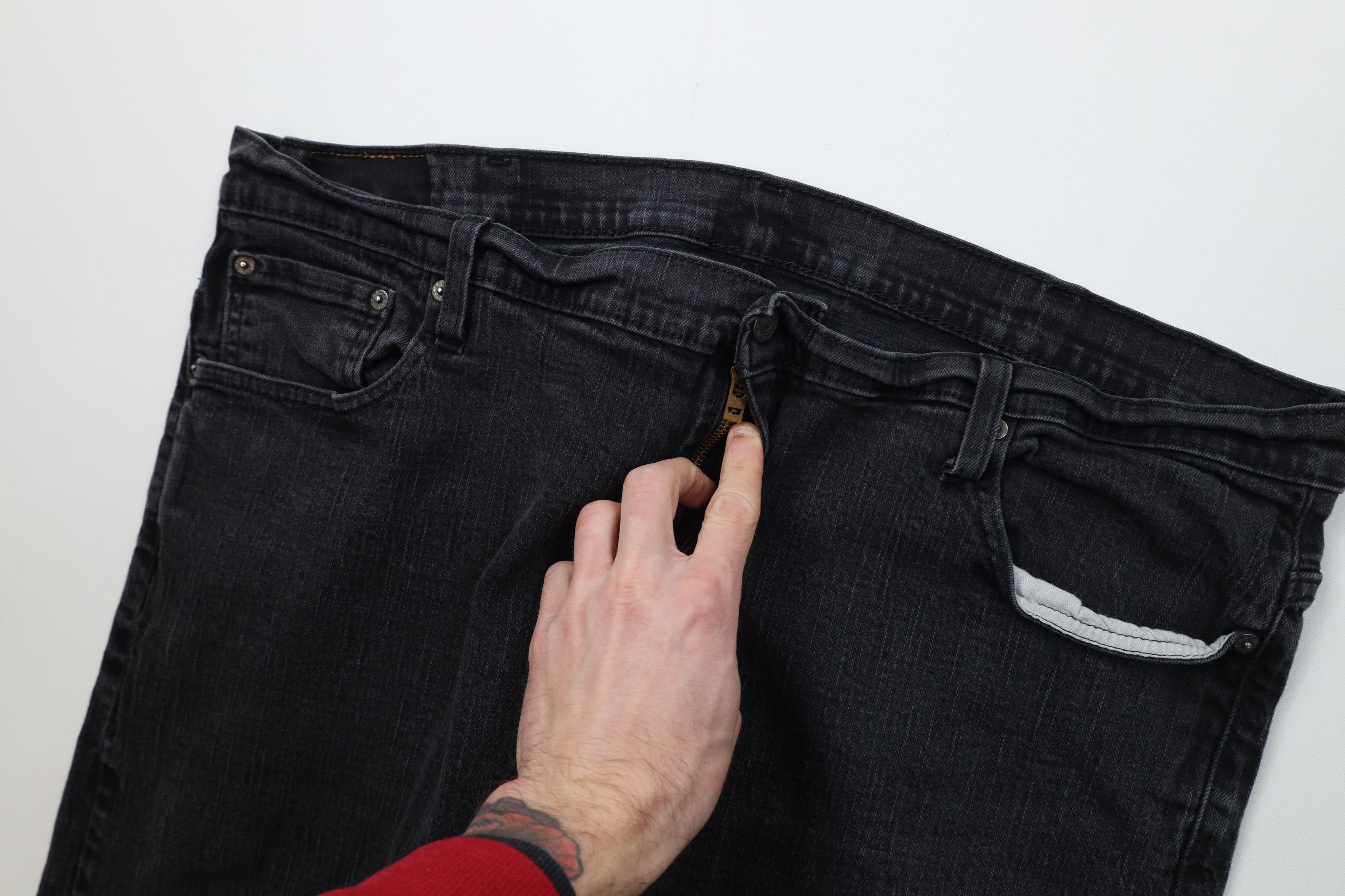 Levi's Vintage Y2K Levis 569 Straight Wide Leg Denim Jeans Black Size US 44 / EU 60 - 7 Thumbnail