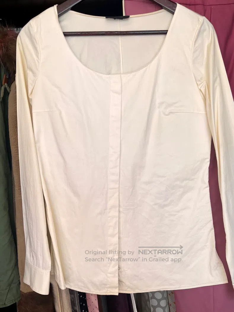 The Row The Row size 4 White collarless long-sleeved shirt Size M / US 6-8 / IT 42-44 - 1 Thumbnail