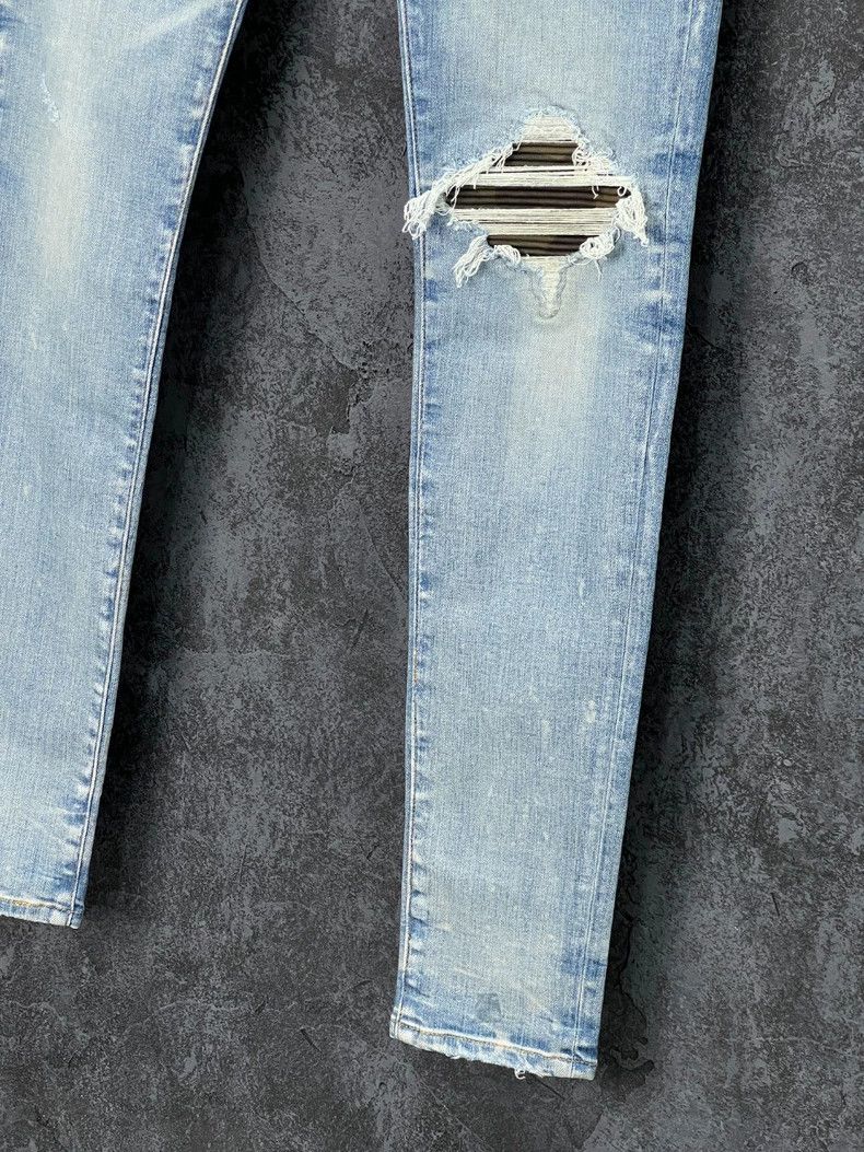 Amiri Amiri Letter Embroidered Hole Jeans Size US 33 - 7 Thumbnail