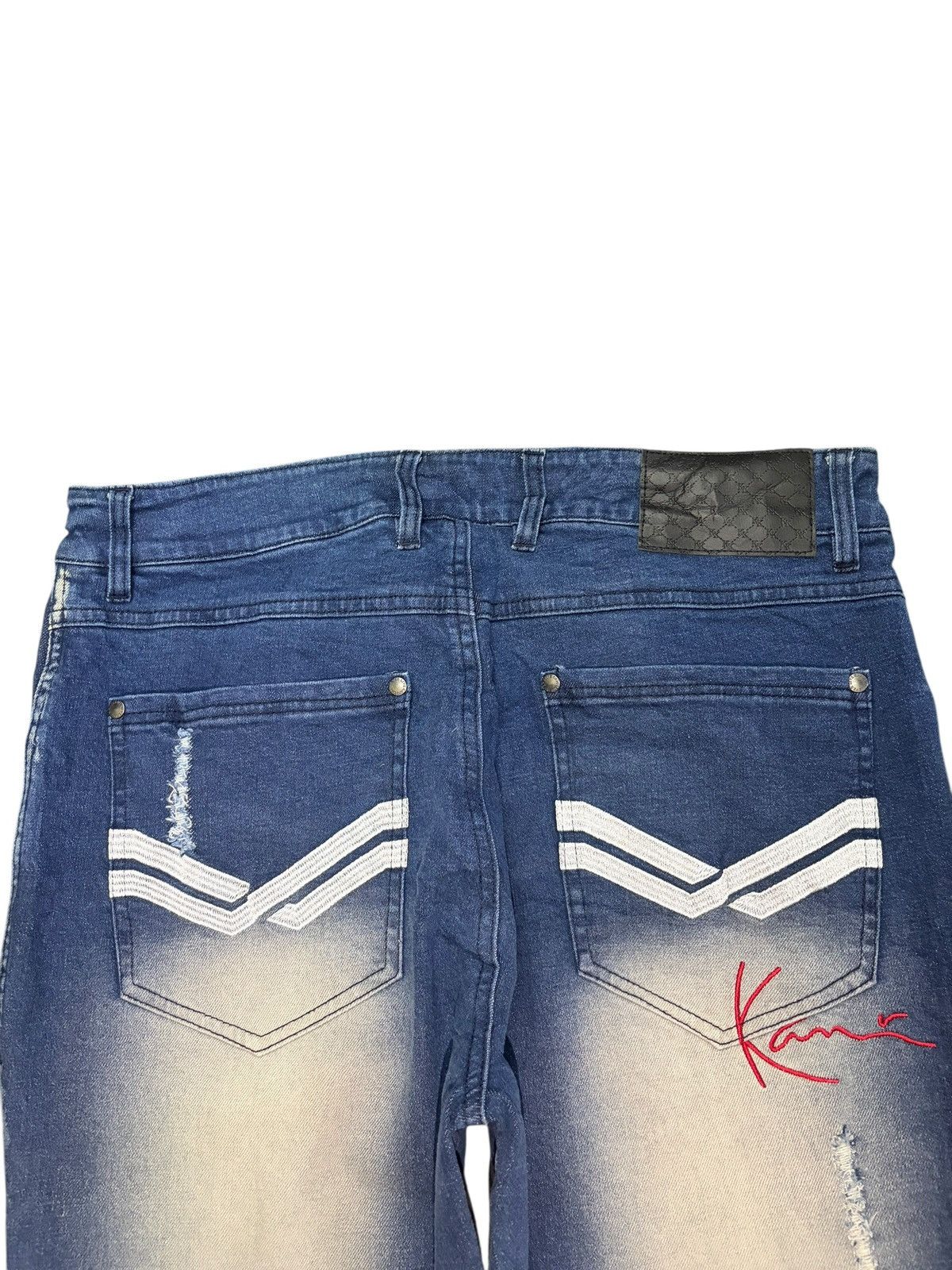 Karl Kani Vintage Karl Kani Bleached Wash Distressed Jeans Size US 33 - 4 Thumbnail
