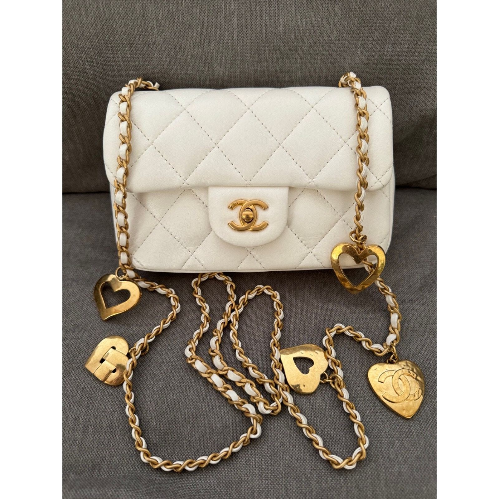 Chanel Chanel Mini Flap Open Heart Gold Logo Shoulder Crossbody Bag Size ONE SIZE - 7 Thumbnail