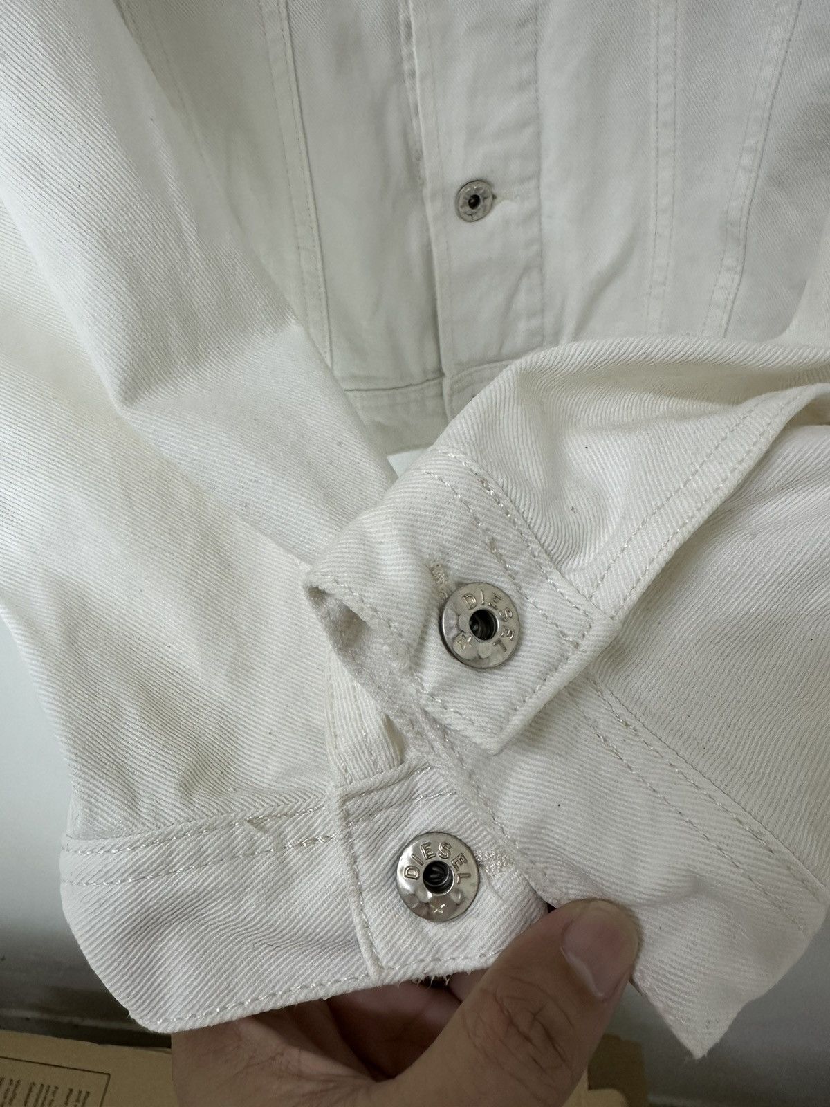 Diesel Diesel White Denim Type 3 Design Leather Collar Size US XL / EU 56 / 4 - 8 Thumbnail