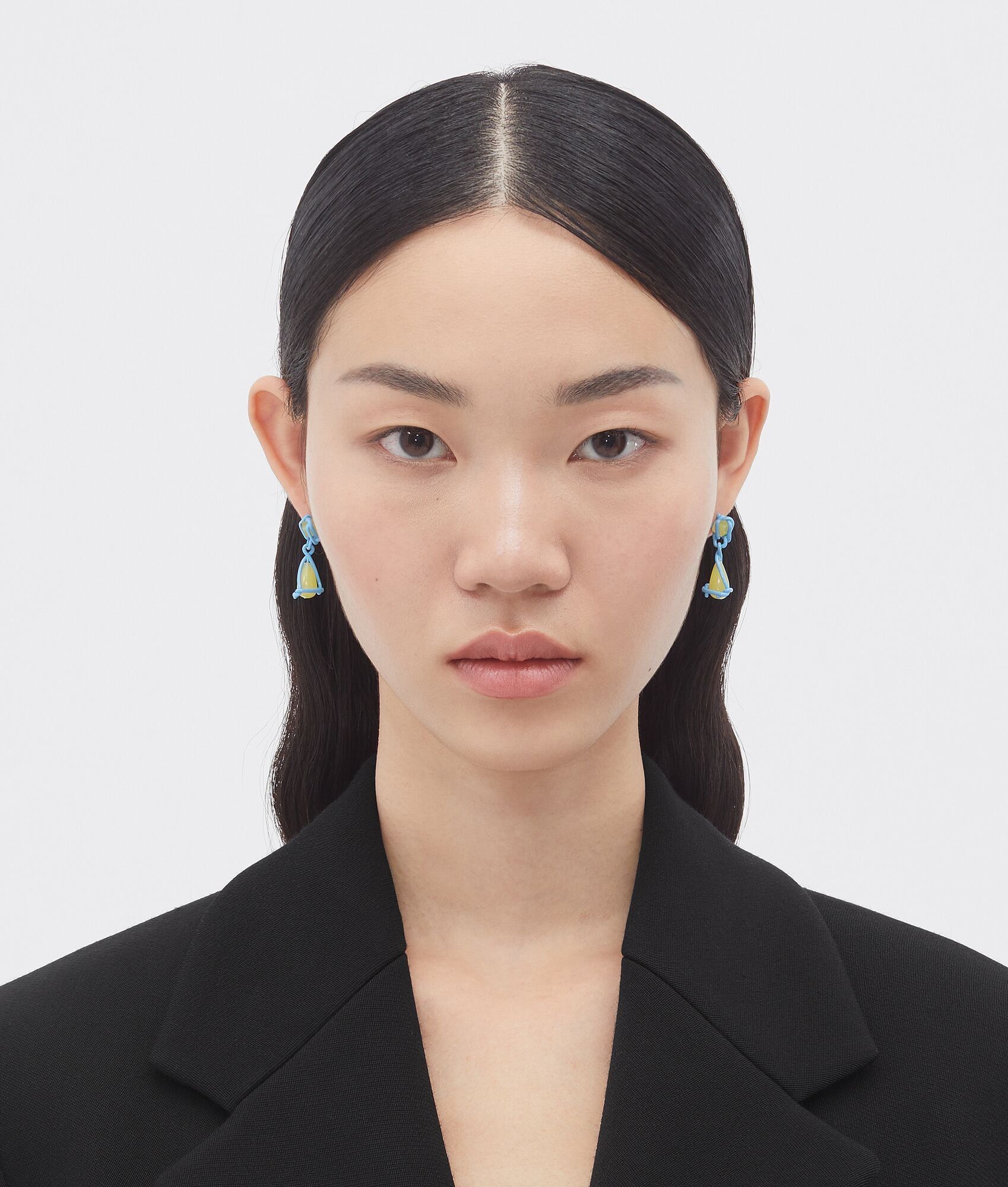 Bottega Veneta o1n1vont0425 Size: OS / Block Earring Green Jade/ Pale Blue Size ONE SIZE - 3 Thumbnail