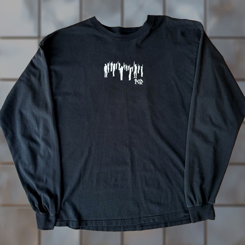 Vintage VINTAGE POD Southtown Shirt 2XL Black Long Sleeve 90s Rock Punk Skater Crew Neck Men's Shirt Size US XXL / EU 58 / 5 - 1 Thumbnail