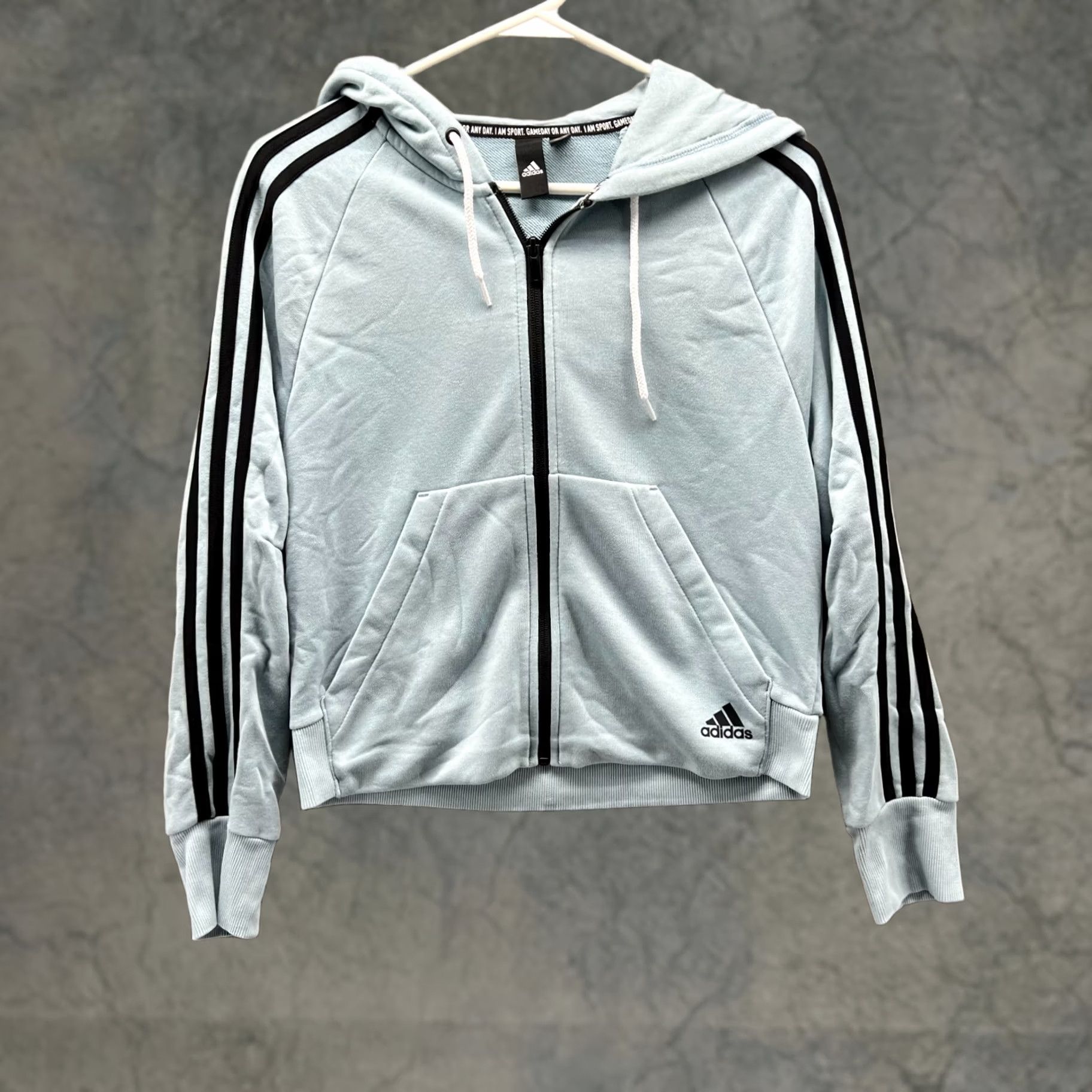 Adidas Adidas Hoodie Womens XS Blue Full Zip Jacket Track French Terry Size XS / US 0-2 / IT 36-38 - 1 Thumbnail
