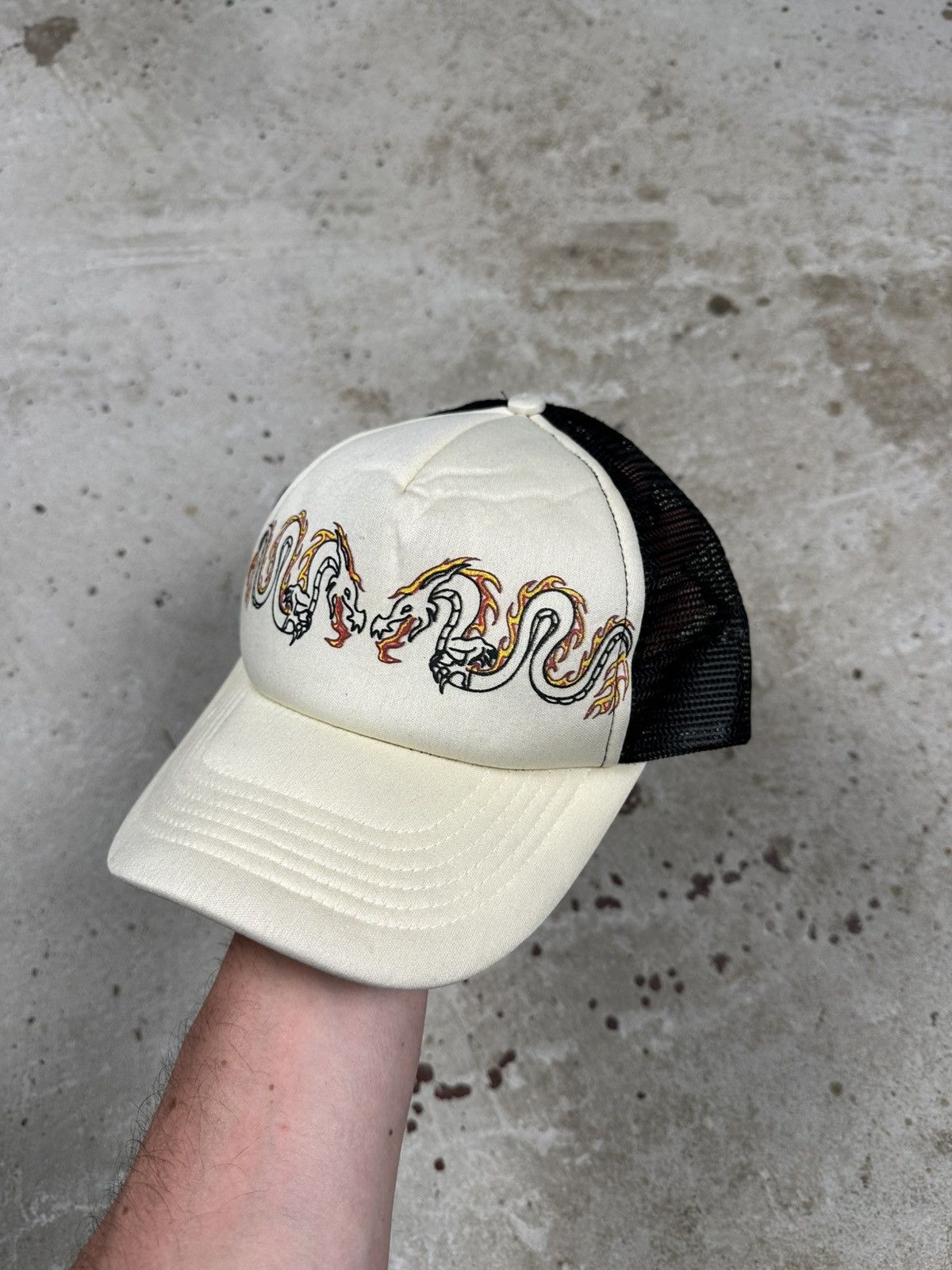 Japanese Brand Vintage Y2K Japanese Dragon Trucker Flame Hat Cap Size ONE SIZE - 4 Thumbnail
