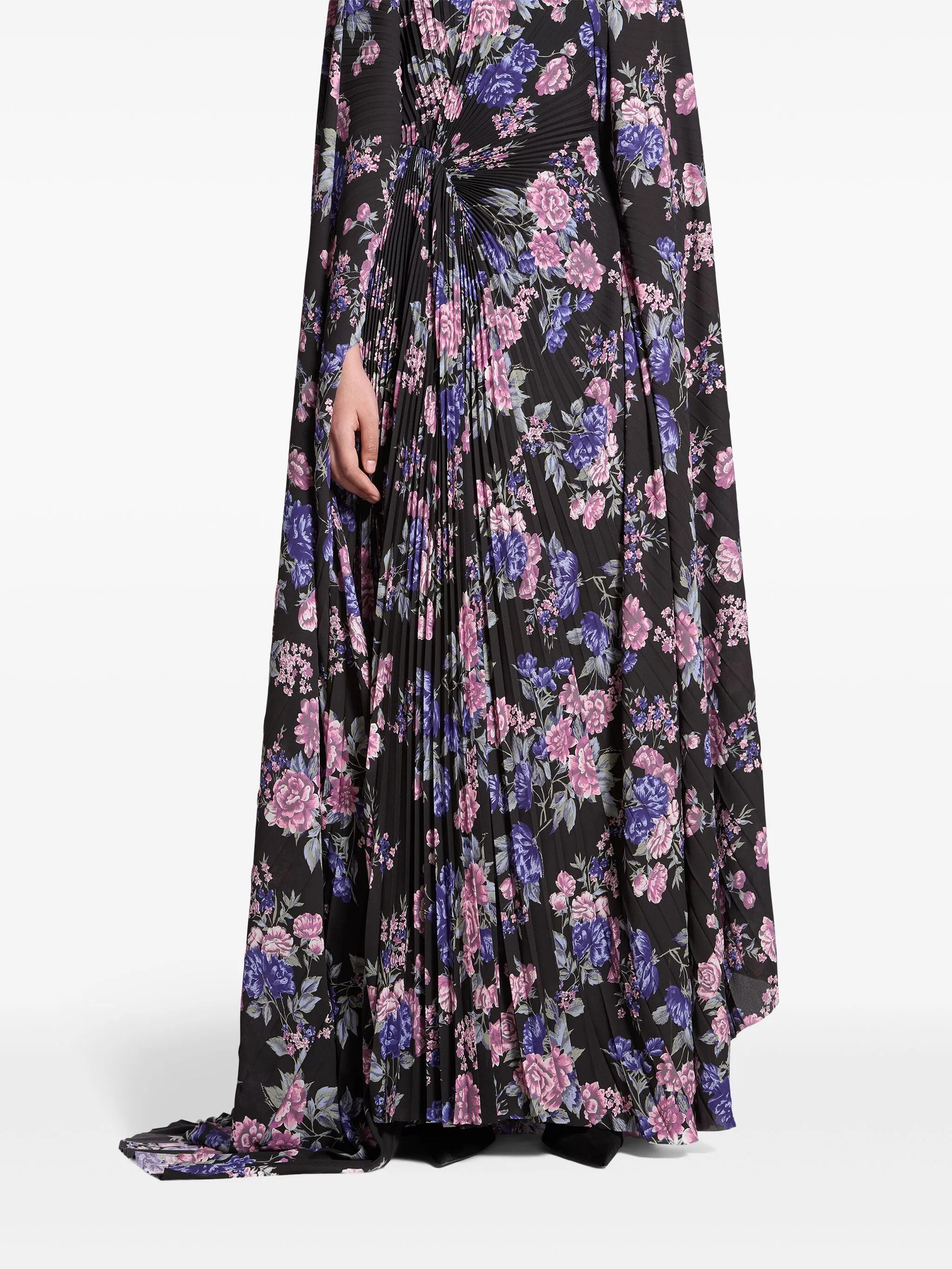 Balenciaga oc11z0825 Floral Circle Pleated Dress in Multicolor Size L / US 10 / IT 46 - 5 Thumbnail