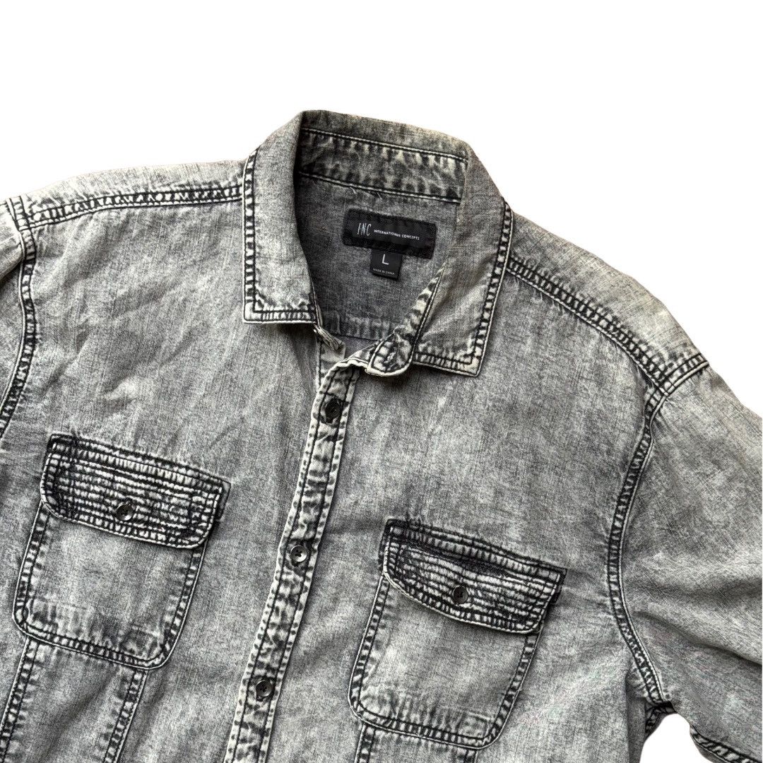 Other INC International Concepts Grey, Acid-Washed Men's Shirt Size US L / EU 52-54 / 3 - 2 Thumbnail