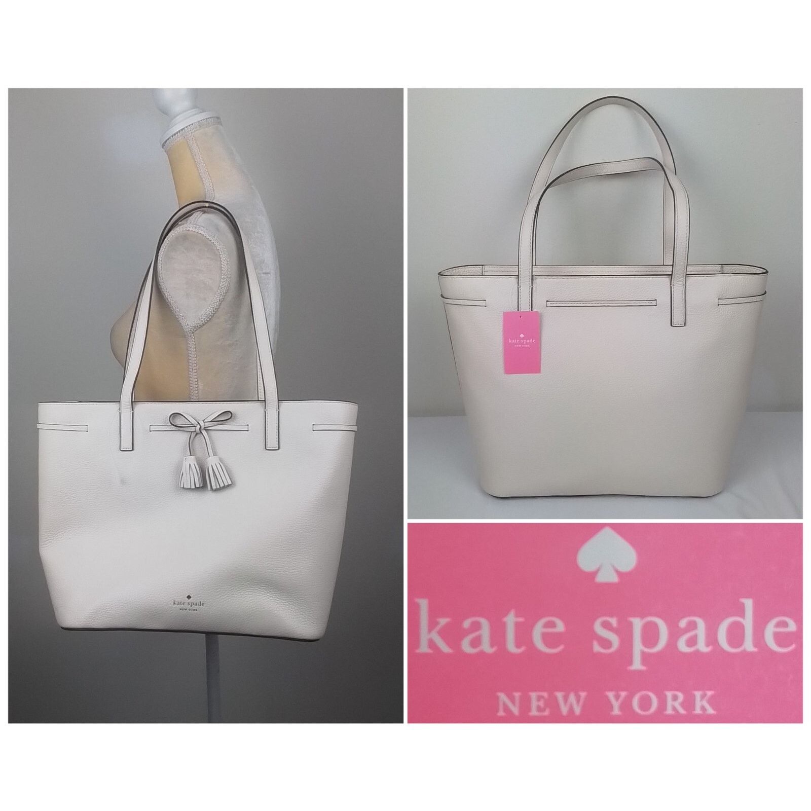 Kate Spade Kate Spade Leather Handbag Medium Top Zip Tote Parchment NWT Size ONE SIZE - 1 Thumbnail