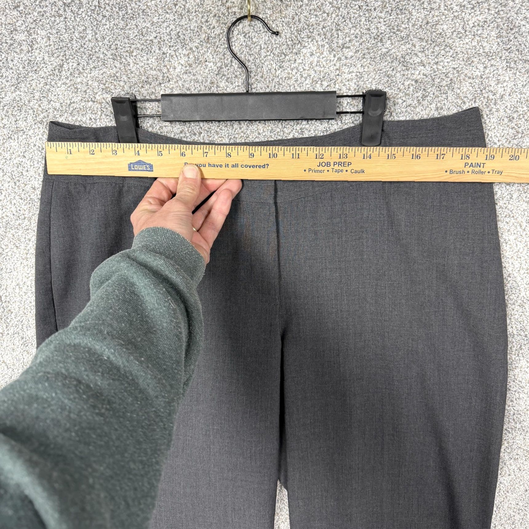 Vintage Chico's Dress Pants Womens 3 Gray Straight Leg Twill Stretch Office Career Chic Size 26" / US 2 / IT 38 - 2 Thumbnail