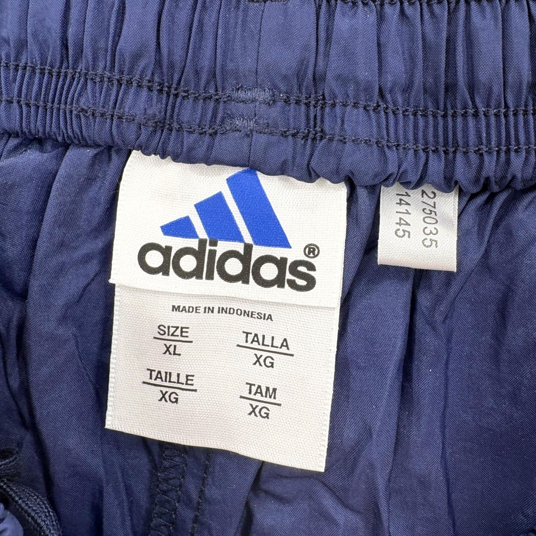 Adidas VINTAGE Adidas Track Pants Womens XL Blue 3 Stripe Nylon Lightweight Unlined Gym Running & Training Women's XL Blue 3S Striped Pants Size 40" / US 18 - 4 Thumbnail