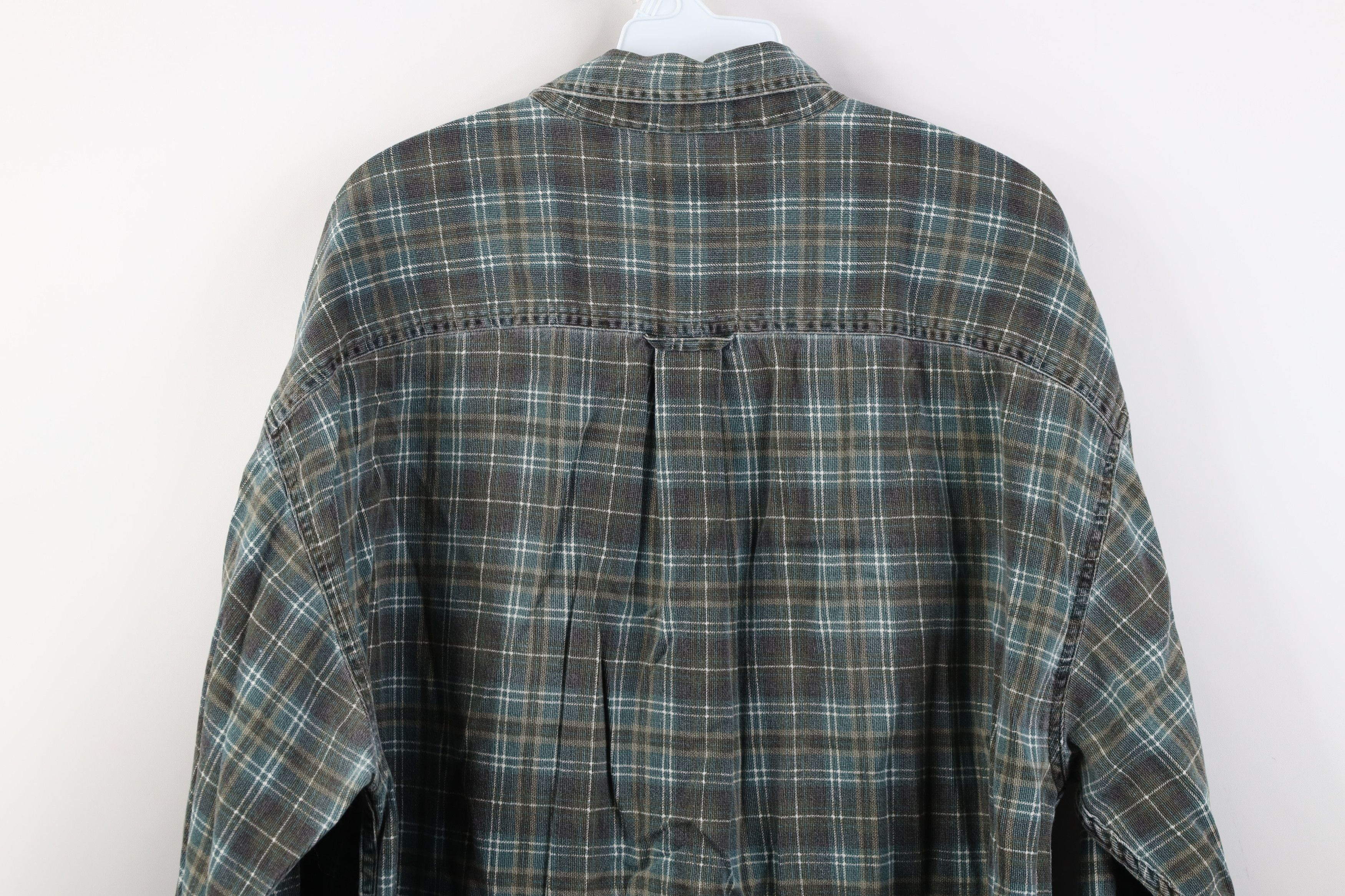 Vintage Vintage 90s Streetwear Faded Knit Board Button Shirt Plaid Size US XL / EU 56 / 4 - 10 Thumbnail