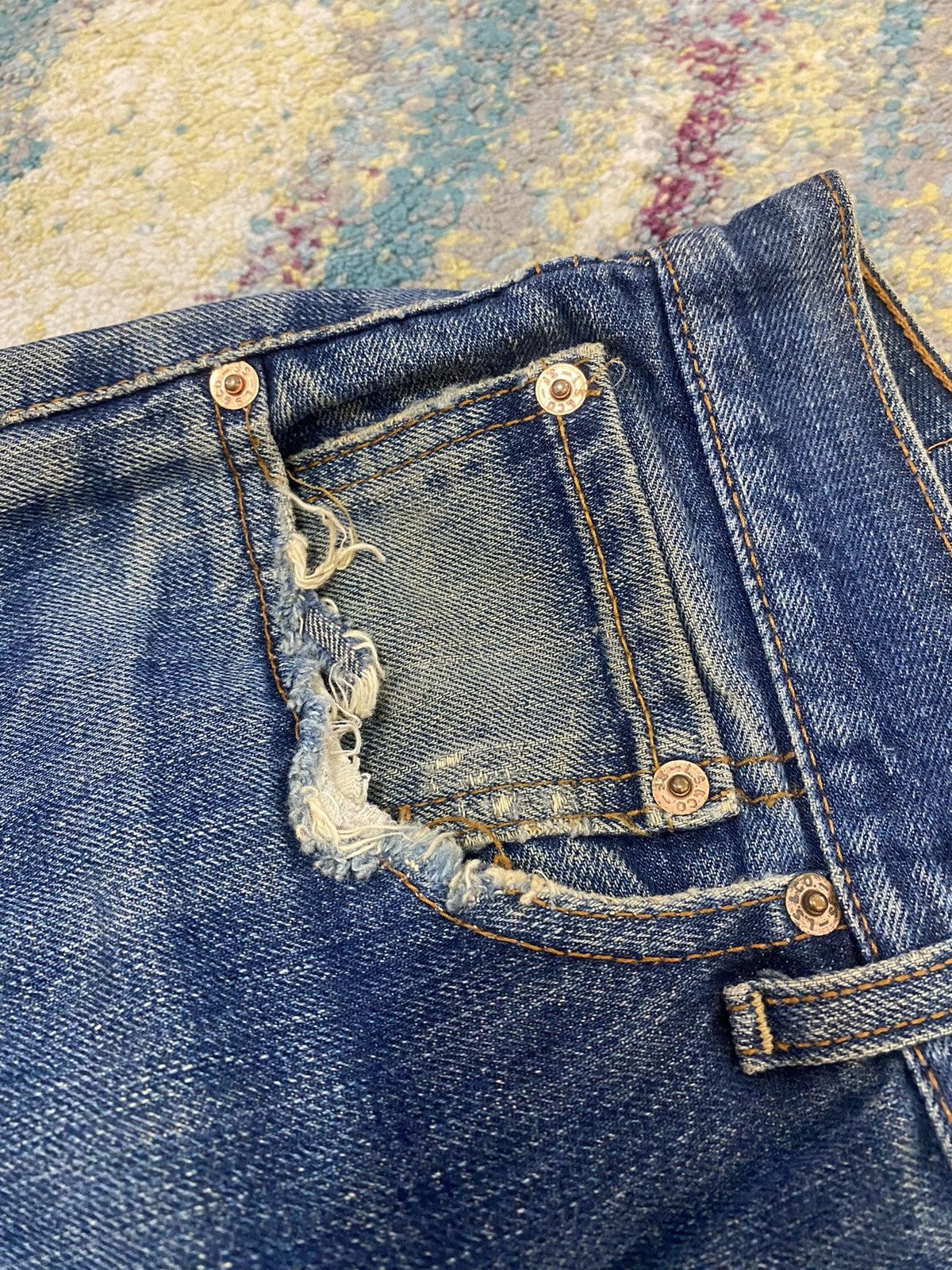 Levi's Vintage Levi's 503 Distressed Pant Jeans Size US 32 / EU 48 - 4 Thumbnail