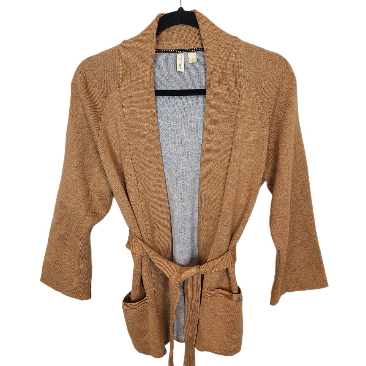 Anthropologie Moth Anthropologie Sweater Cardigan S Rizzo Belted Camel Size S / US 4 / IT 40 - 1 Thumbnail