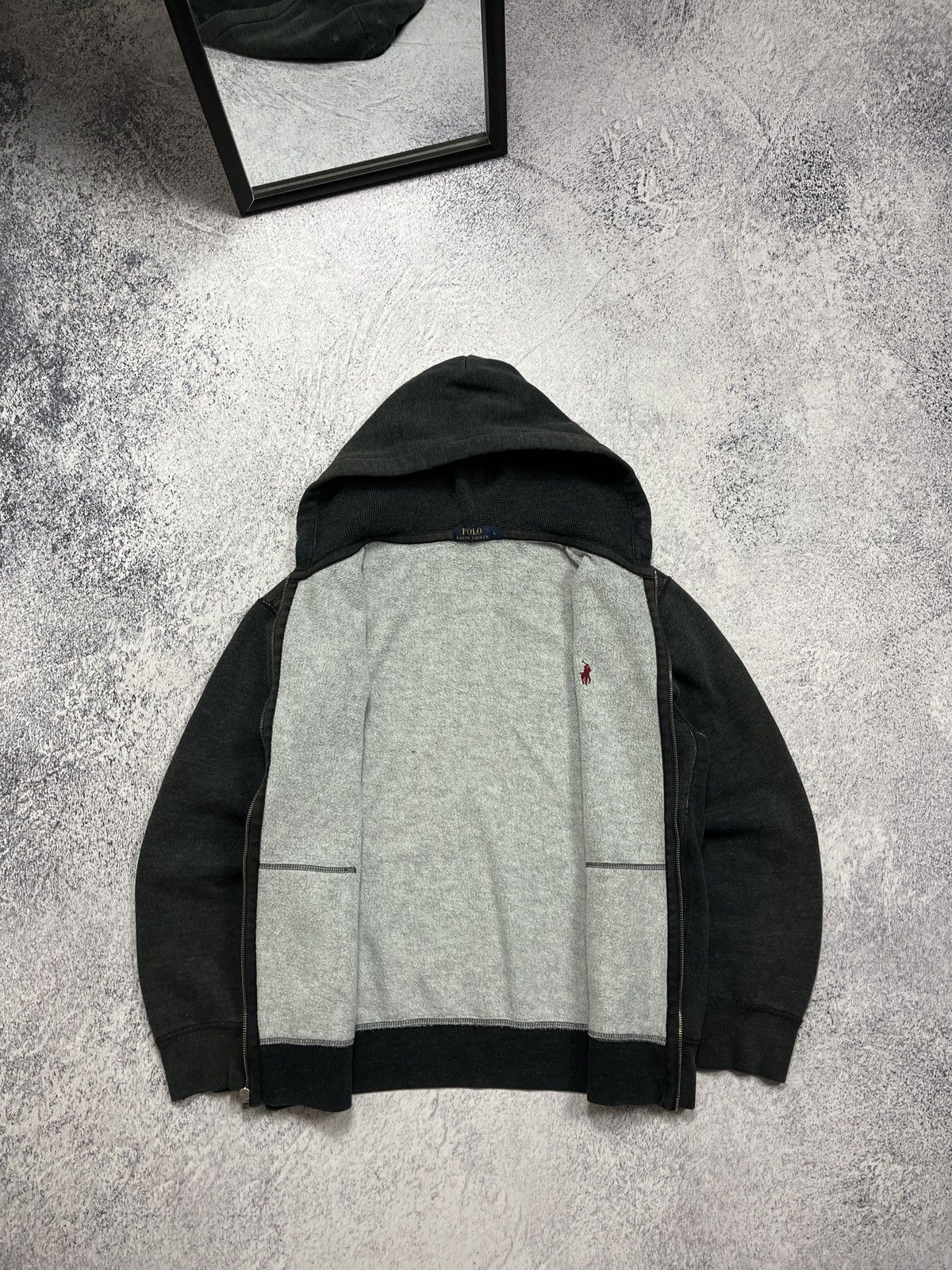 Polo Ralph Lauren × Ralph Lauren Polo Ralph Lauren Grey Zip Up Hoodie Red Pony Hype PRL Y2K Size US L / EU 52-54 / 3 - 10 Thumbnail