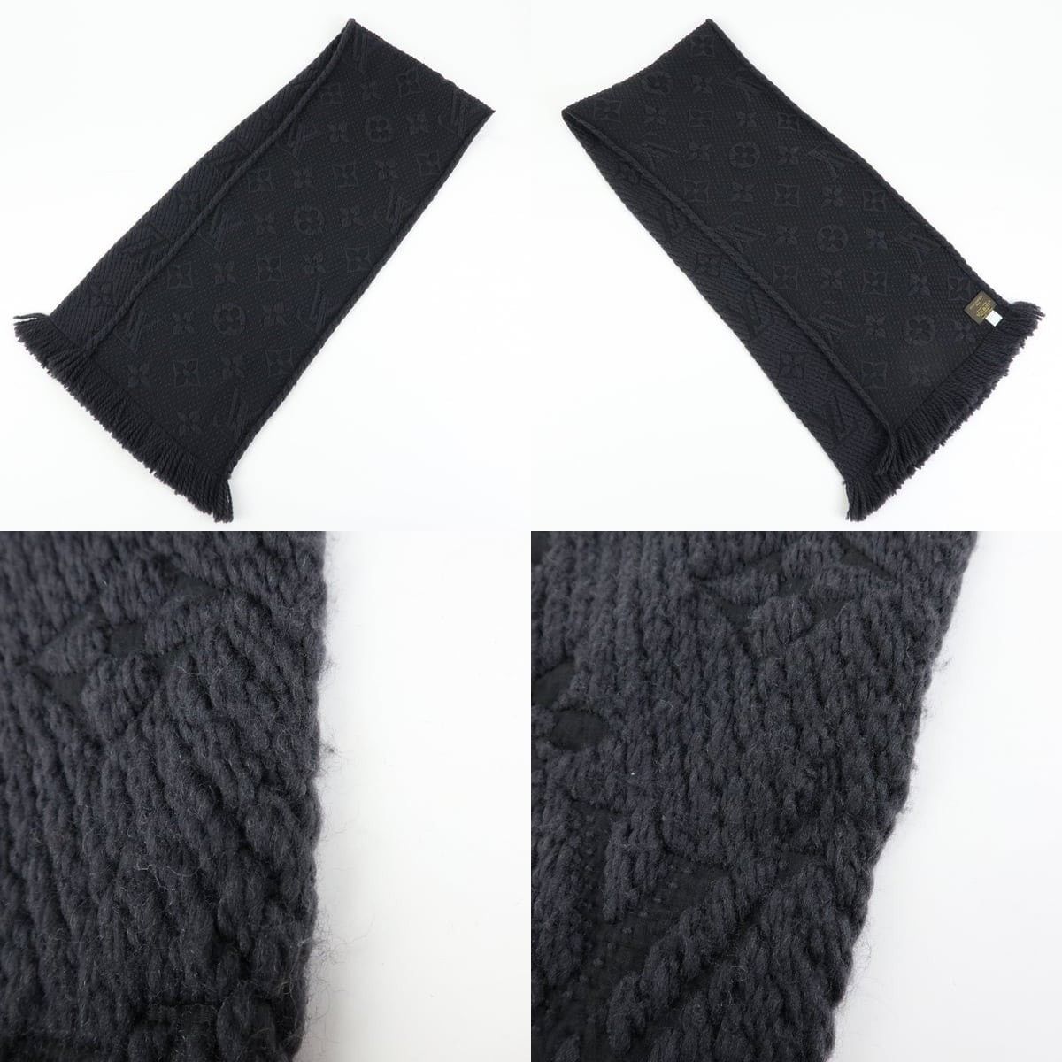Louis Vuitton Louis Vuitton Logomania Wool Silk Scarf Black Size ONE SIZE - 3 Thumbnail