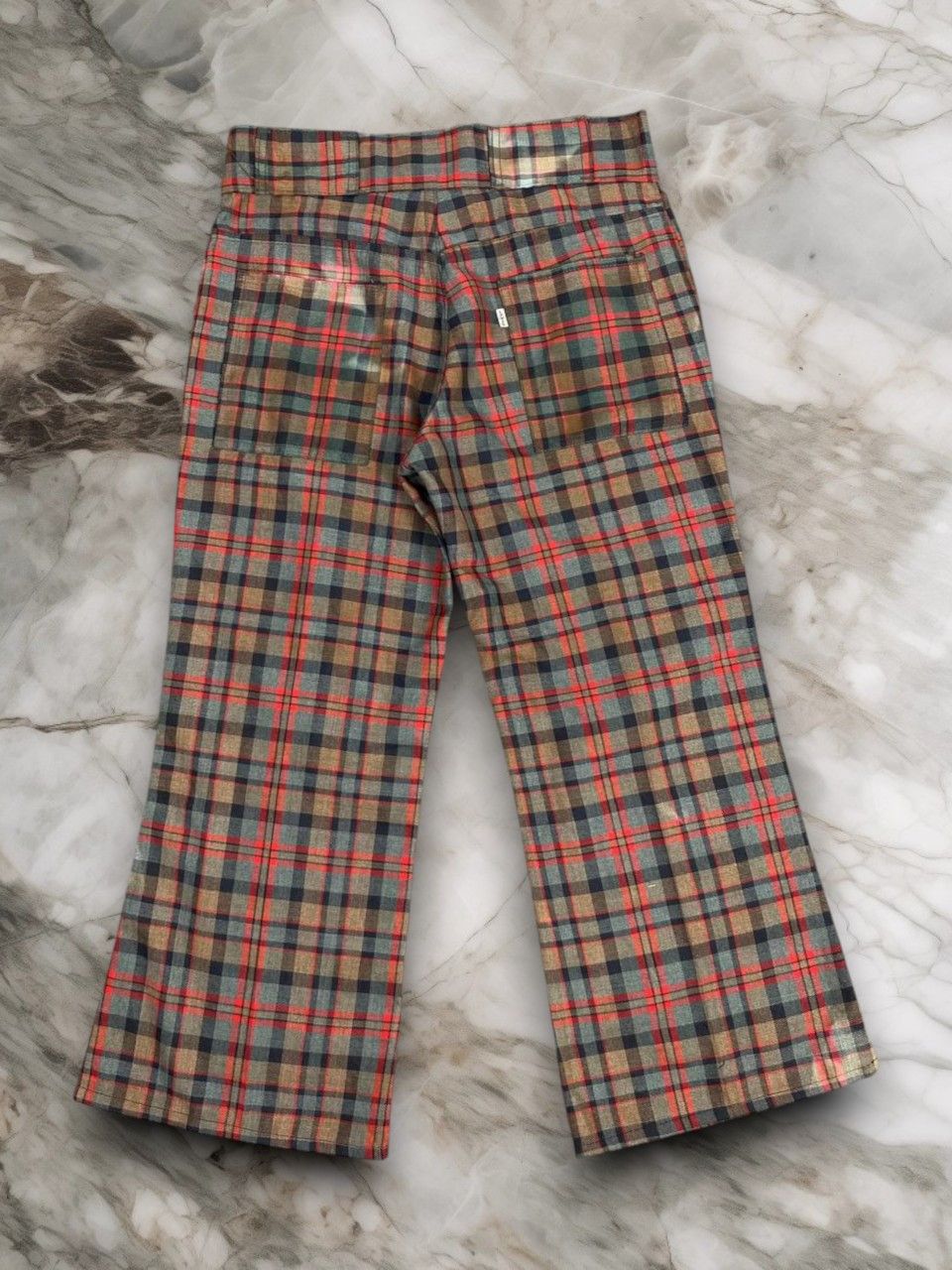 Levi's vintage 60s/70s levis sta prest checkered design bellbottom Size US 32 / EU 48 - 2 Thumbnail