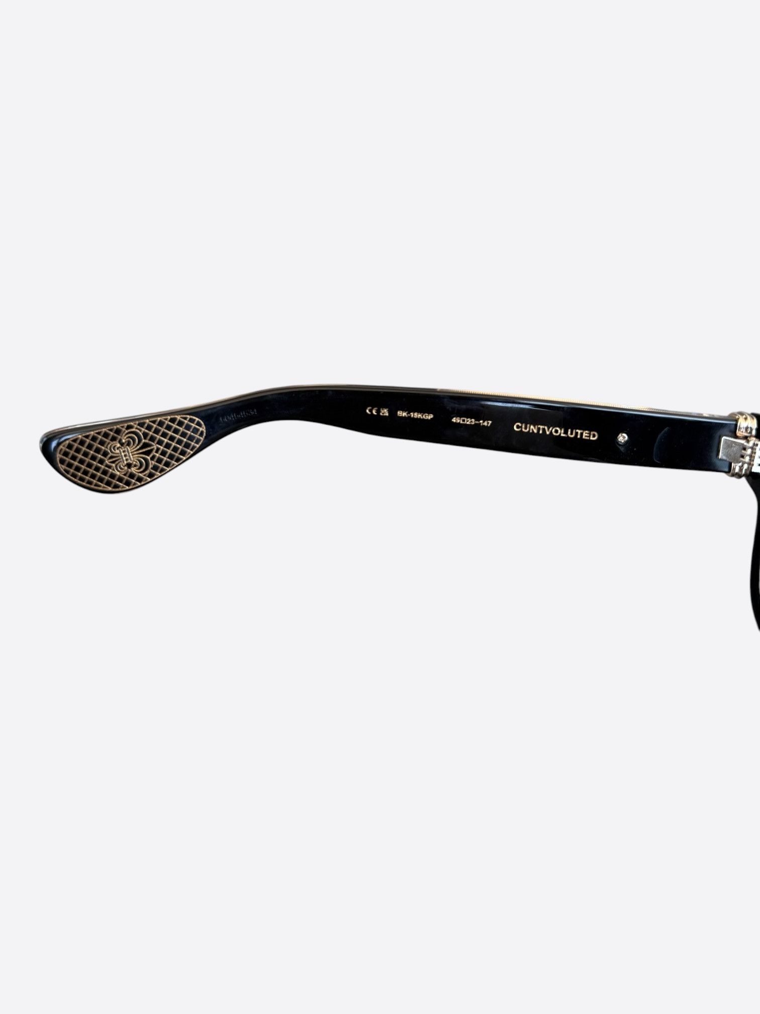Chrome Hearts Chrome Hearts Black & Gold Cuntvoluted Glasses Size ONE SIZE - 4 Thumbnail