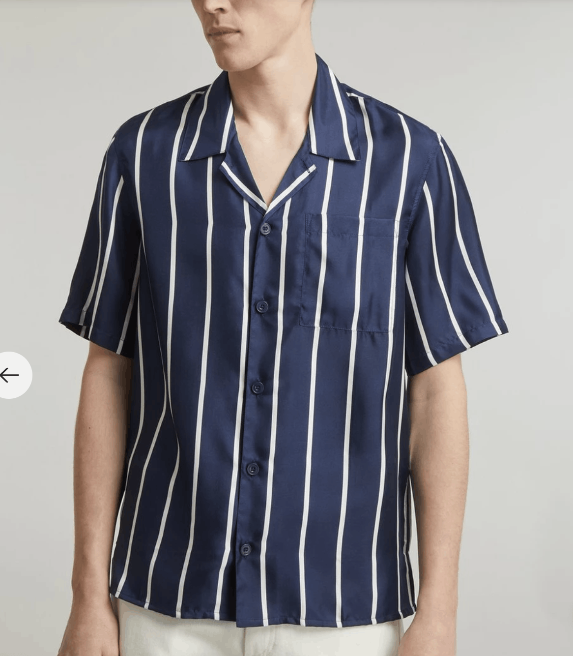AMI Camp Collar Stripe Silk Shirt Size US S / EU 44-46 / 1 - 3 Thumbnail