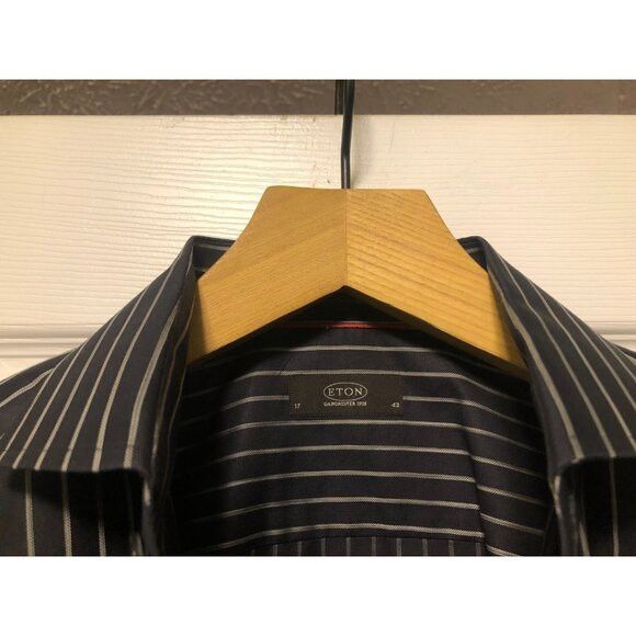 Eton Eton men's black 100%cotton casual shirt size: 17 Size US XL / EU 56 / 4 - 6 Thumbnail