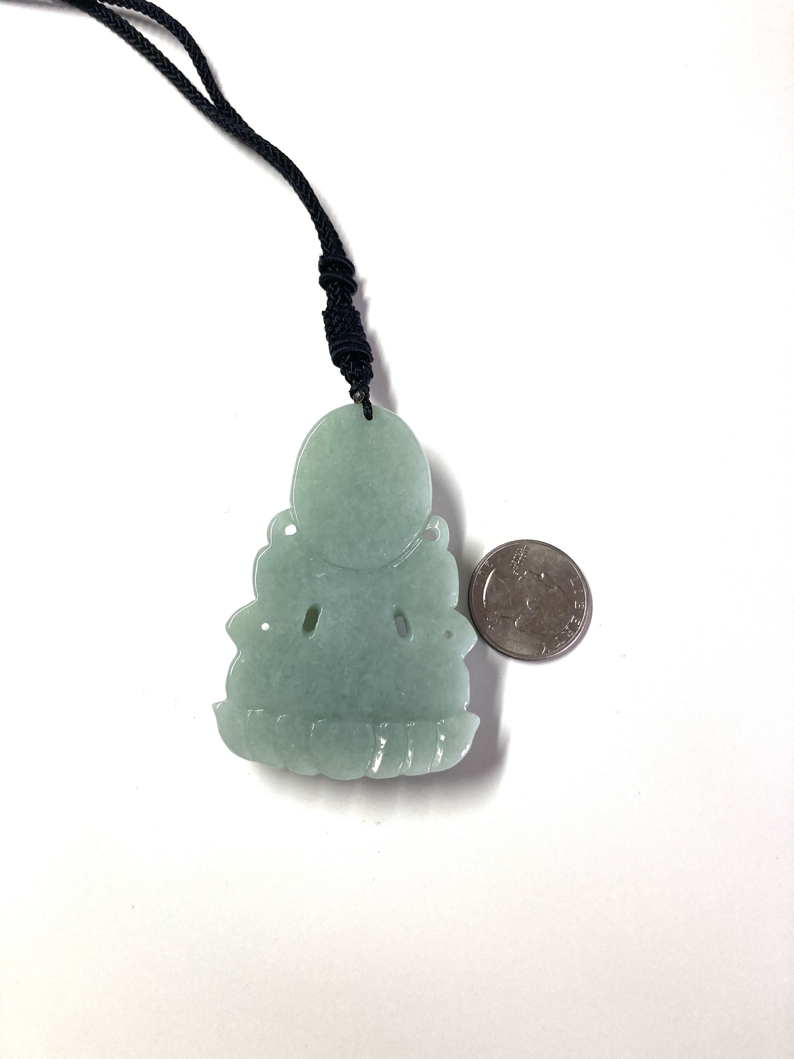 Other 60015 Certified Jadeite jade Green Kwan Yin Pendant Size ONE SIZE - 9 Thumbnail