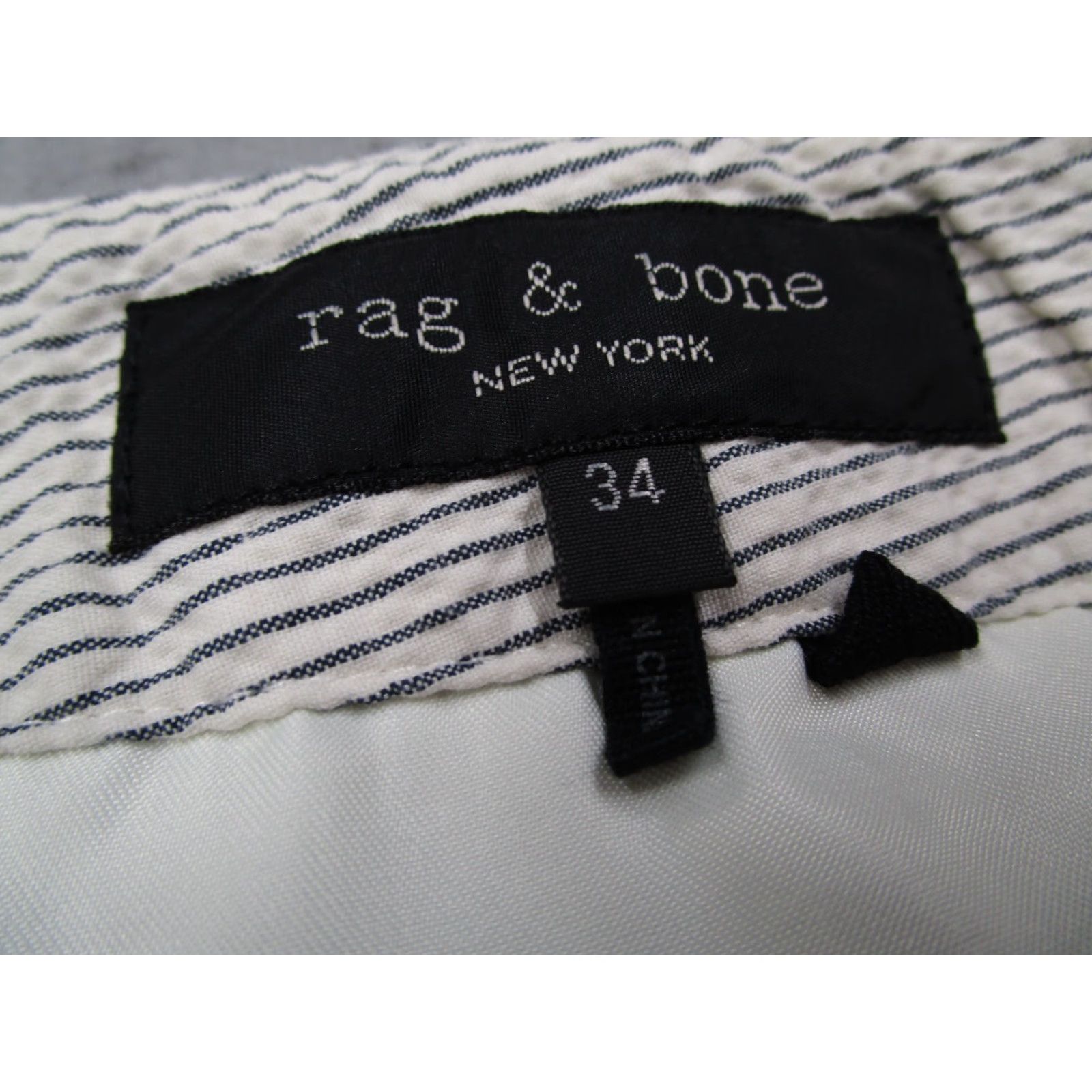 Rag & Bone RAG & BONE Chino Pants Mens 34 Blue Stripe Seersucker Flat Front Classic Casual 34x27 Size US 34 / EU 50 - 3 Thumbnail