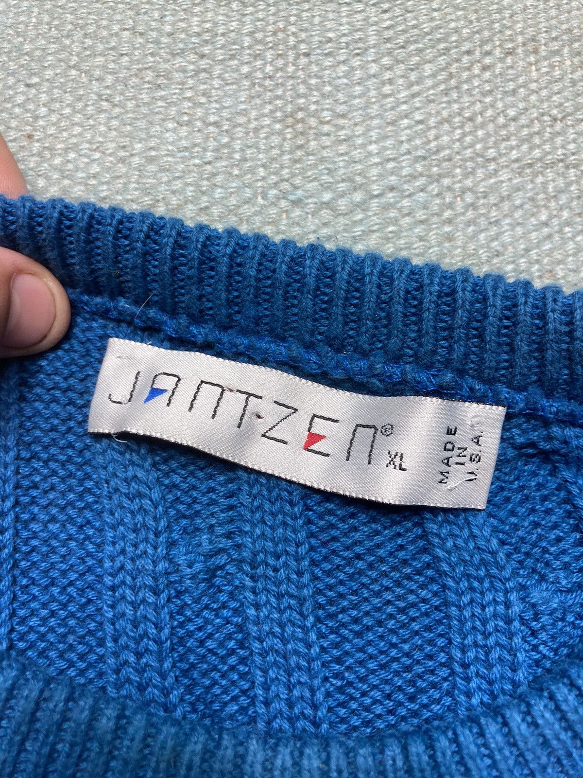 Jantzen × Vintage VTG jantzen crewneck sweater cable knit heavyweight USA XL Size US XL / EU 56 / 4 - 4 Thumbnail